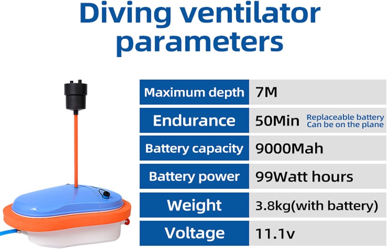 GOYOJO Diving Ventilator Rechargeable Scuba Diving System for Diving Fishing Q5