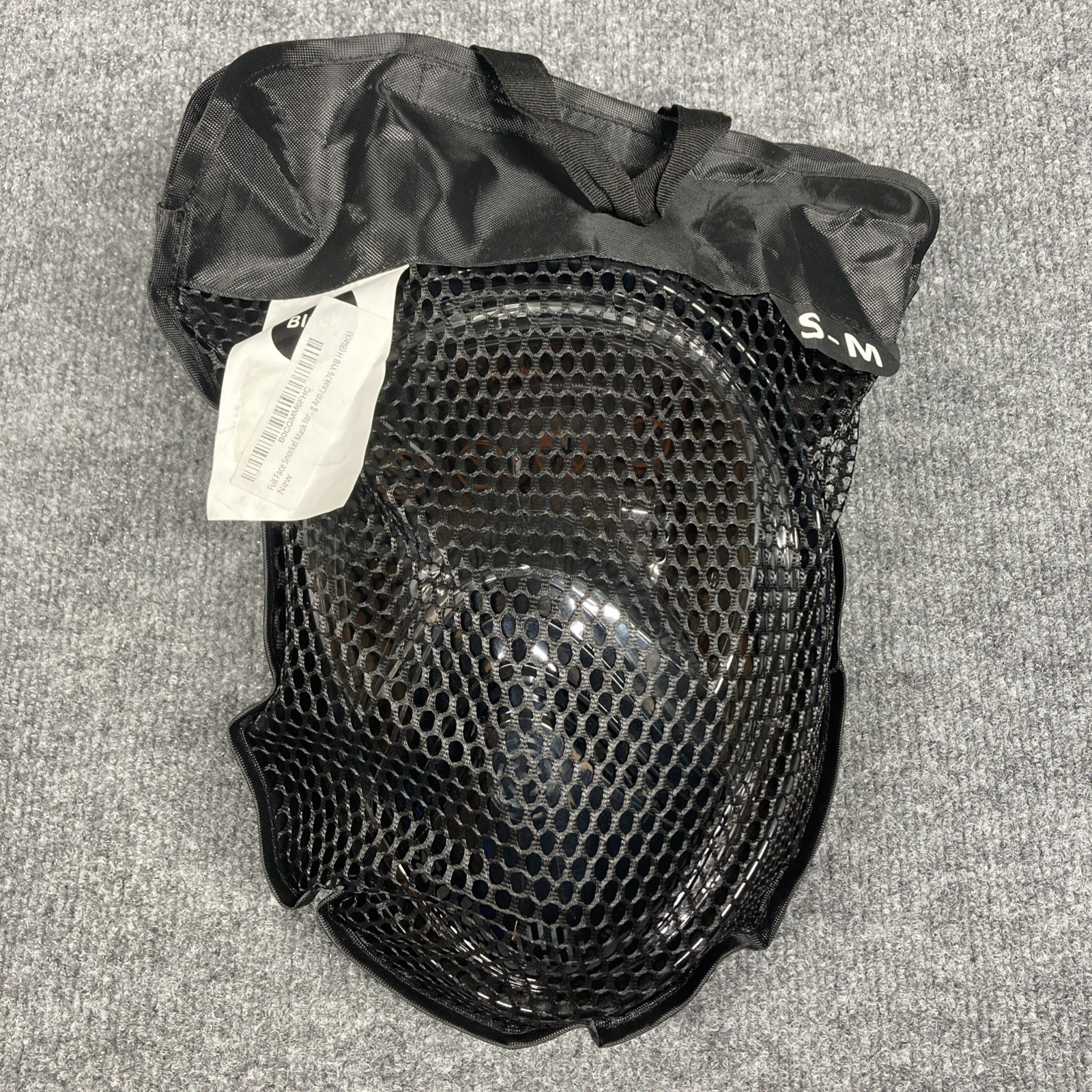 New Beneta Full Face Snorkel Mask Adult S-M No-Fog Black With Carry Bag