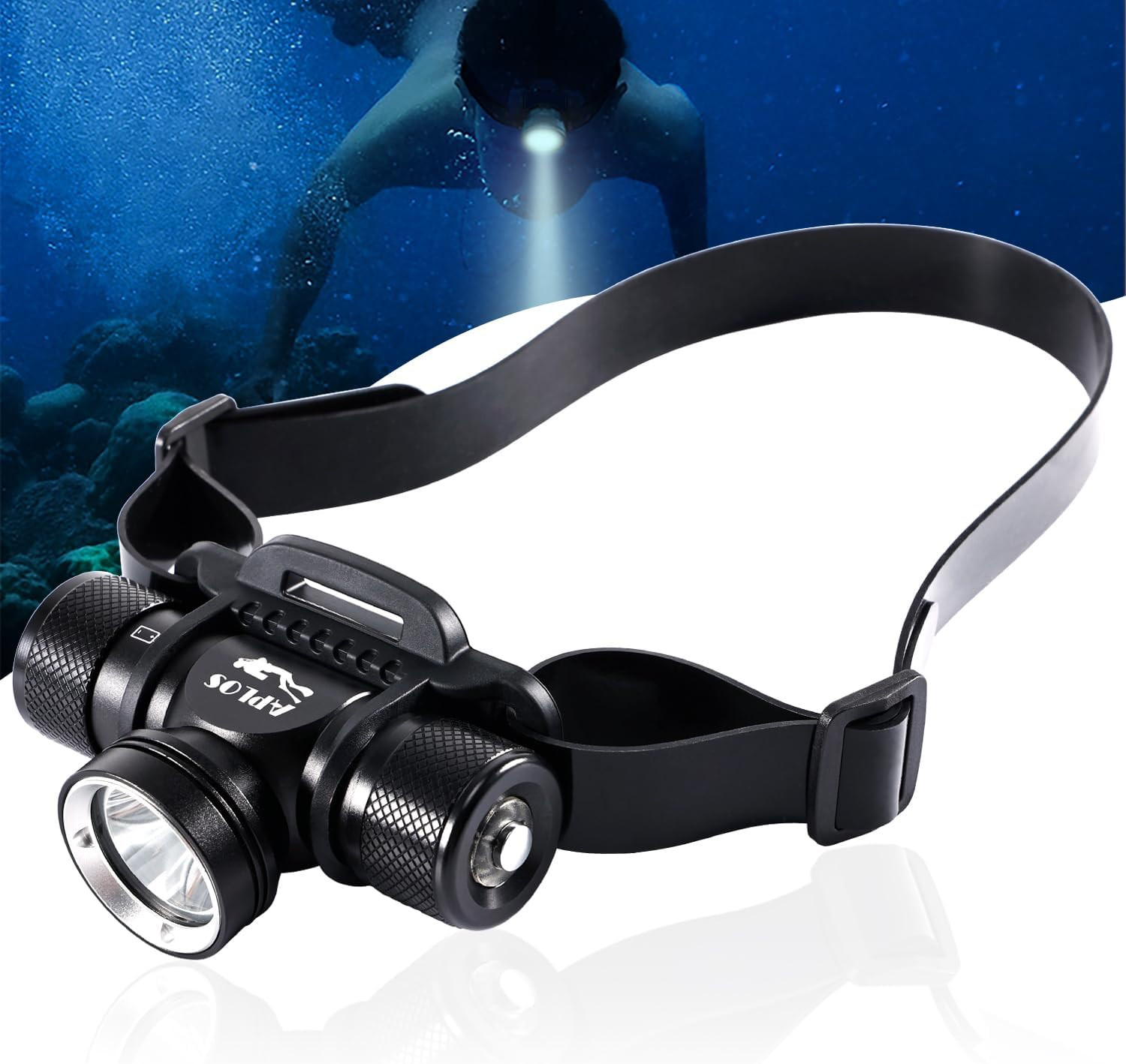 APLOS HP900 Diving Headlamp Rechargeable – 3000 Lumen Super Bright Scuba Dive Fl