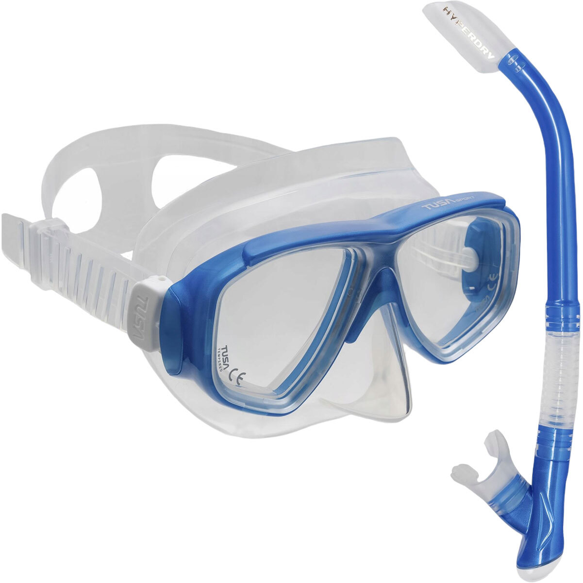 TUSA Liberator Clear Blue Mask and Snorkel Combo (UC-5019P-CB)