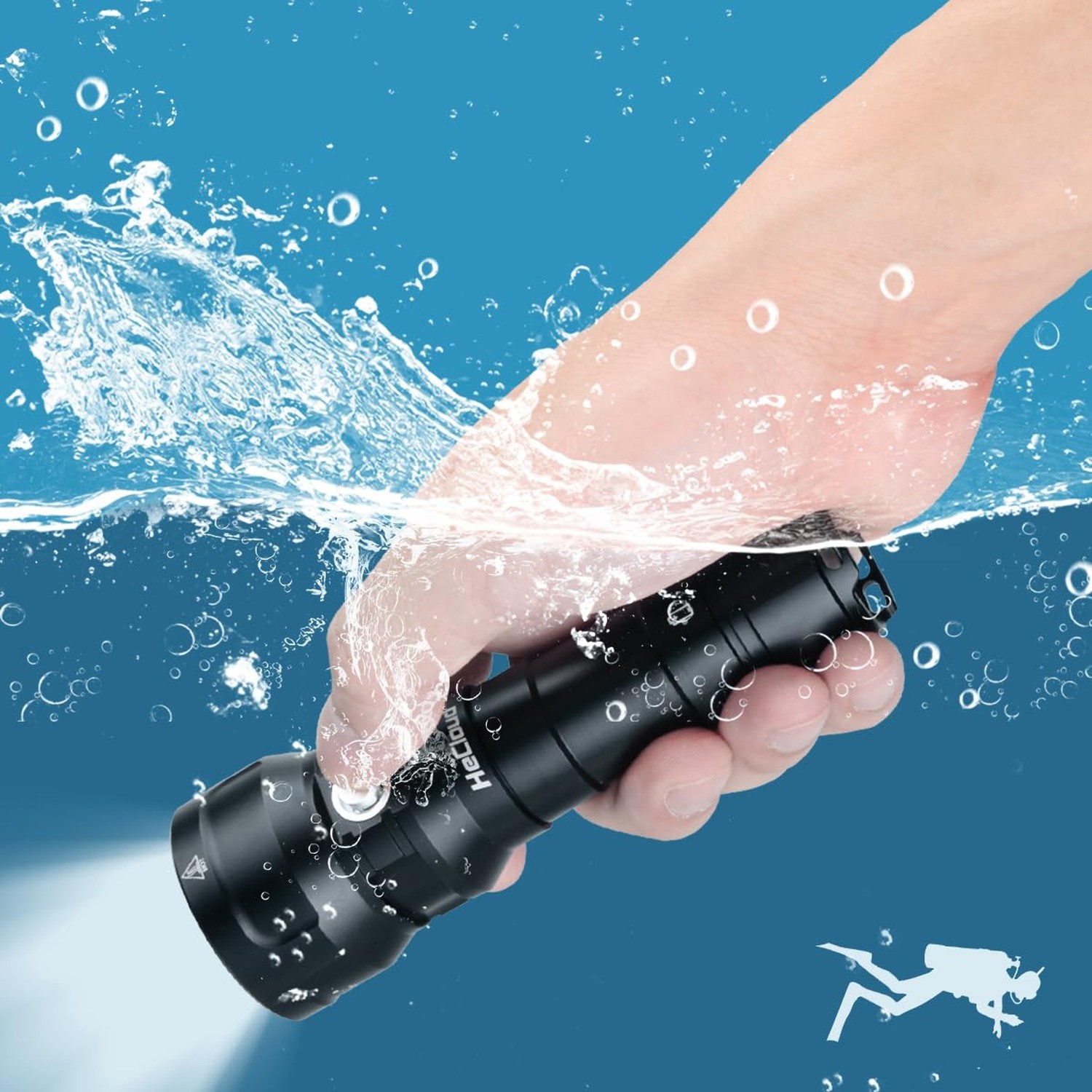 Diving Scuba Flashlight 7500 Lumens Underwater 492ft Professional Snorkeling …