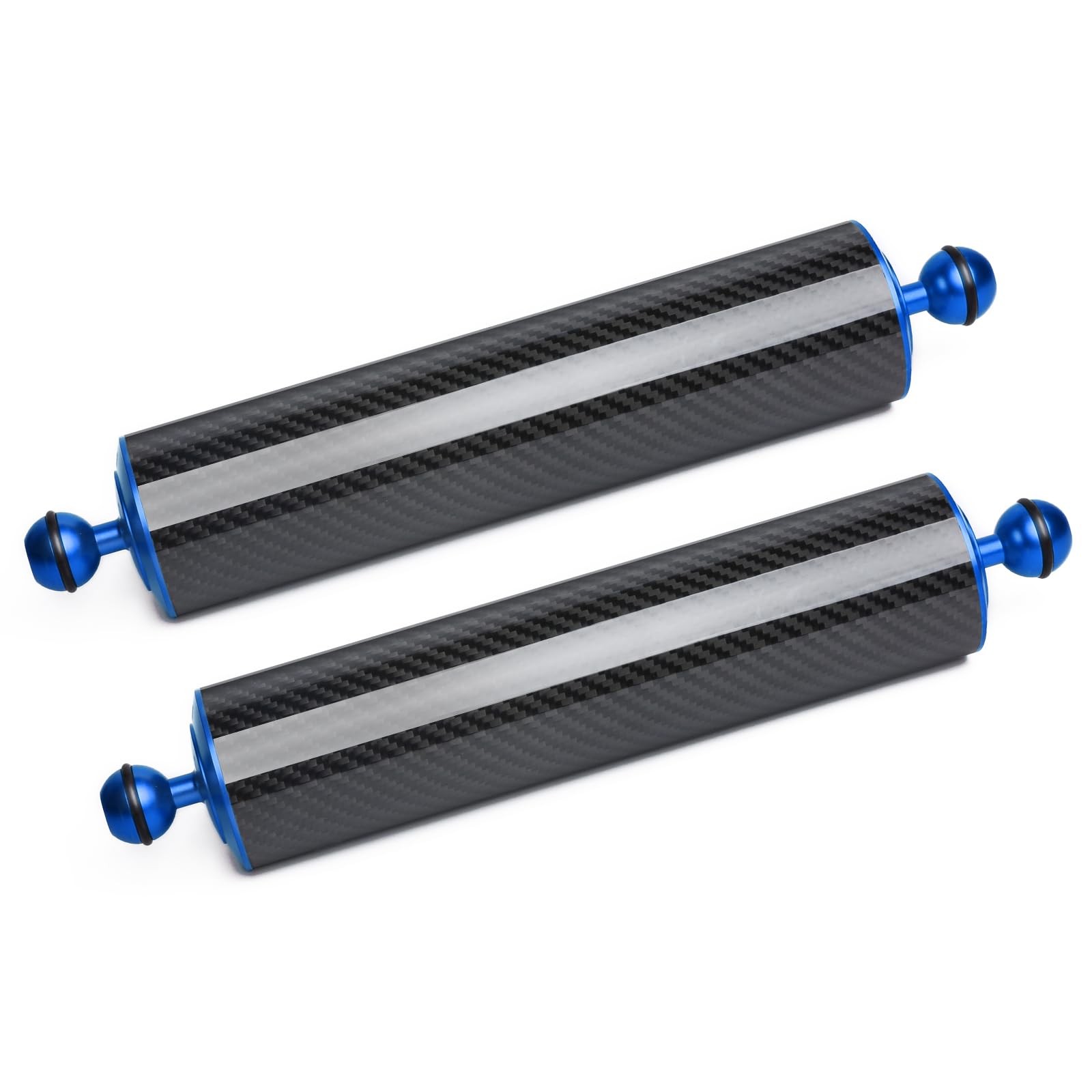 Blue 12″ Carbon Fiber Float Arm (2-Pack) – Ultralight Dual 1″ Ball Buoyancy S…