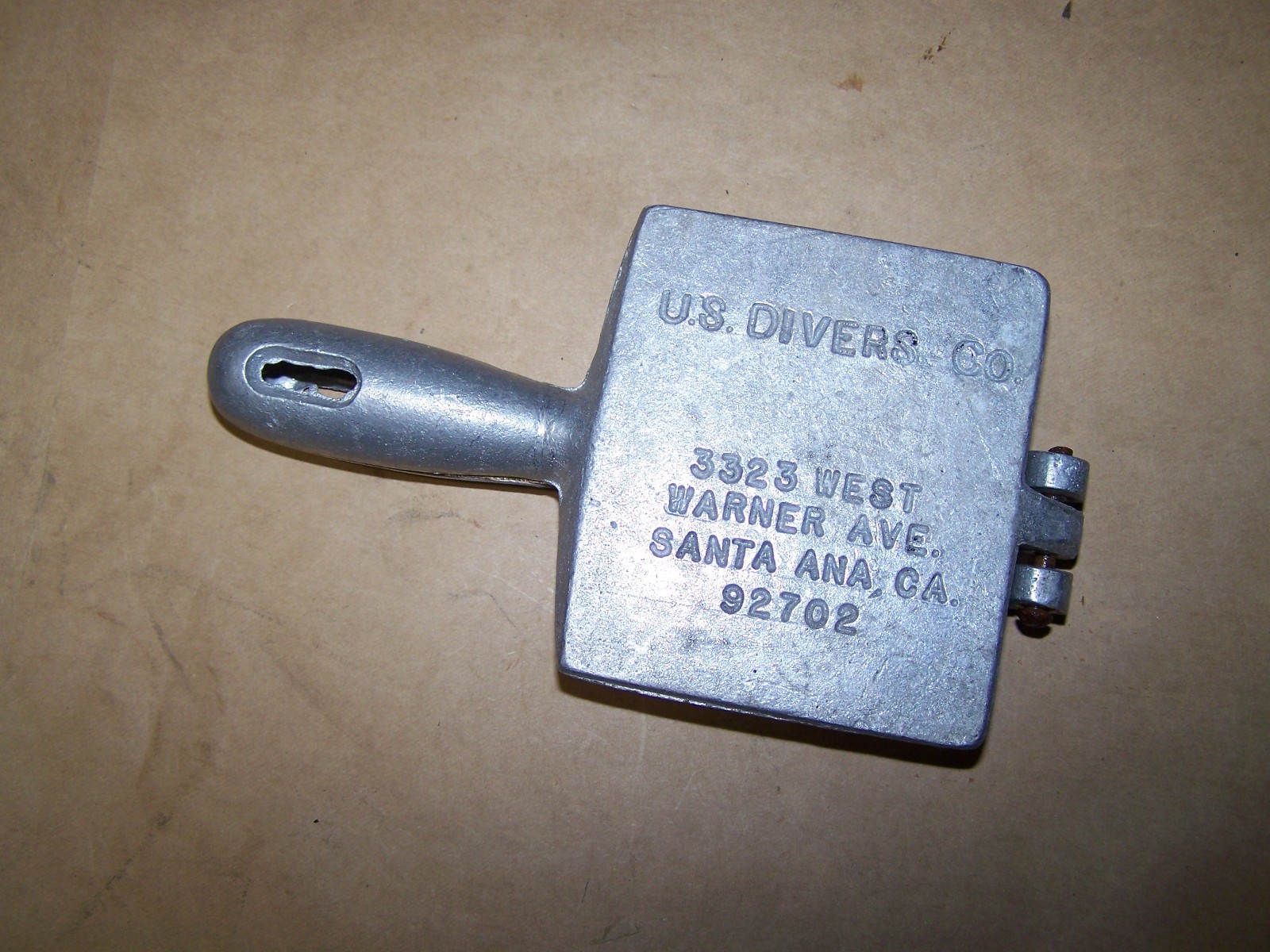 Vintage Scuba Skin Diver belt weight mold 3 lb US Divers Co Santa Ana Ca.