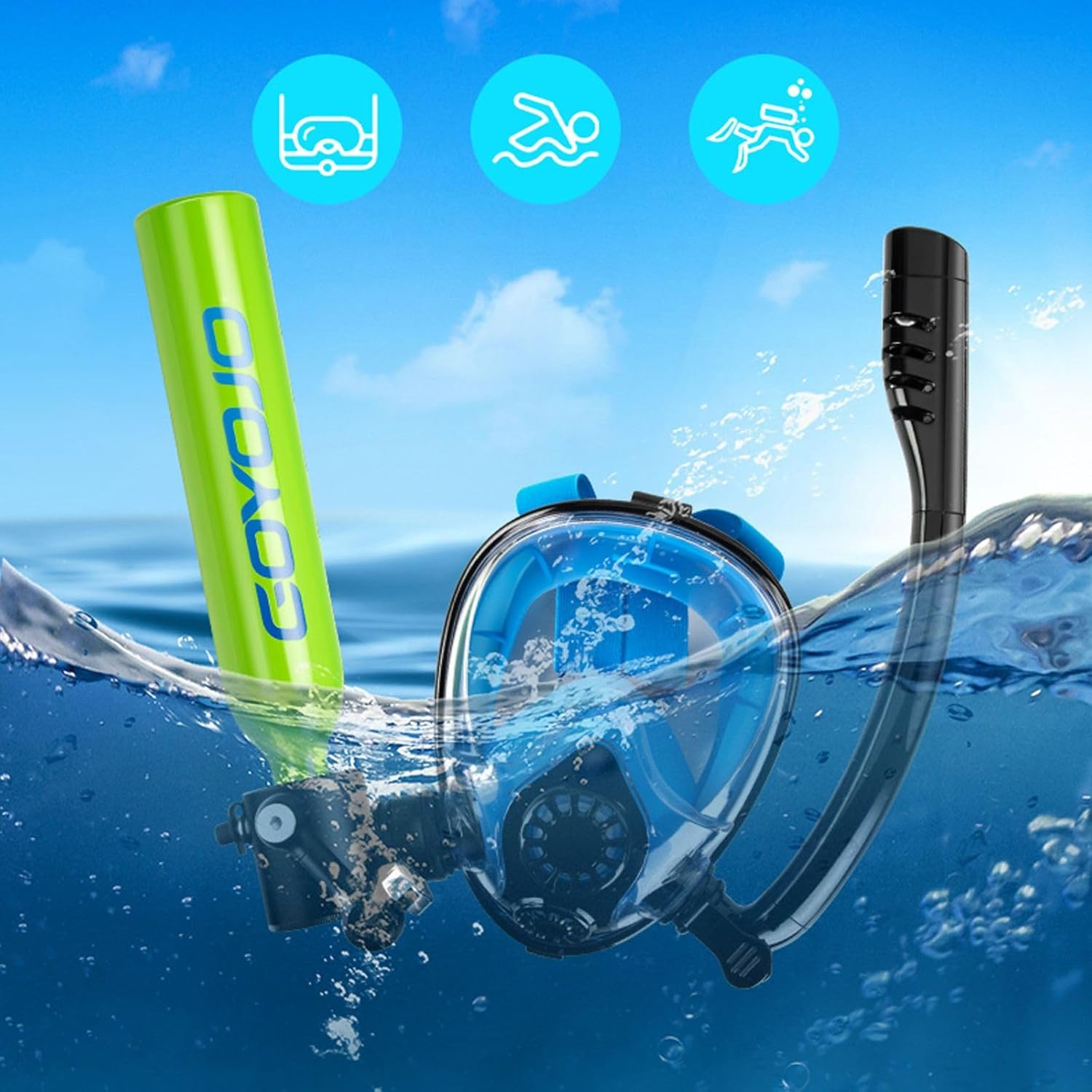 GOYOJO Mini Scuba Tank, Portable Diving Lung Air Tank with DOT Certified, Refill