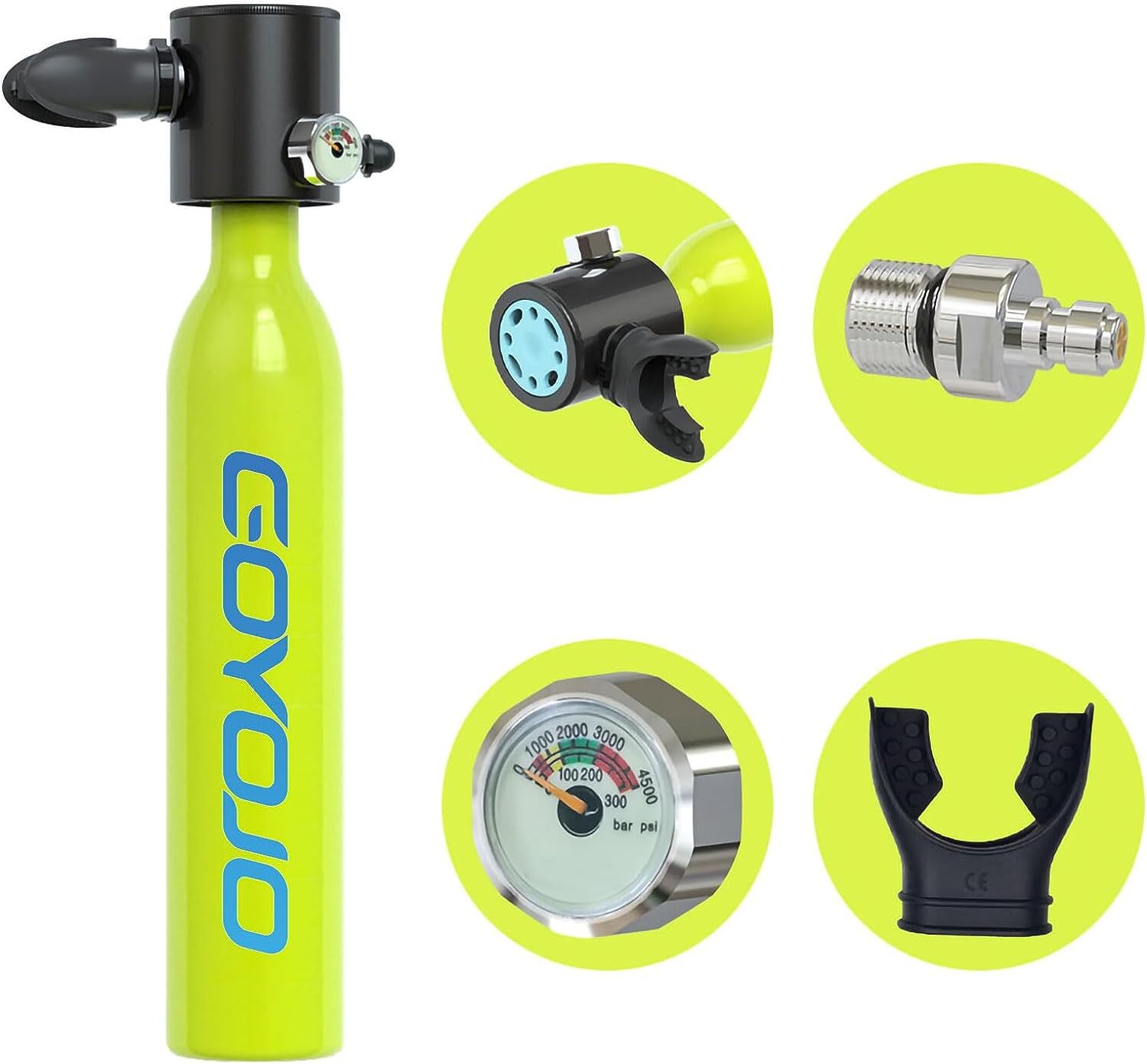 GOYOJO 0.5L Mini Tank Dive Scuba 5-10 Minutes Breath Underwater Diving Oxygen