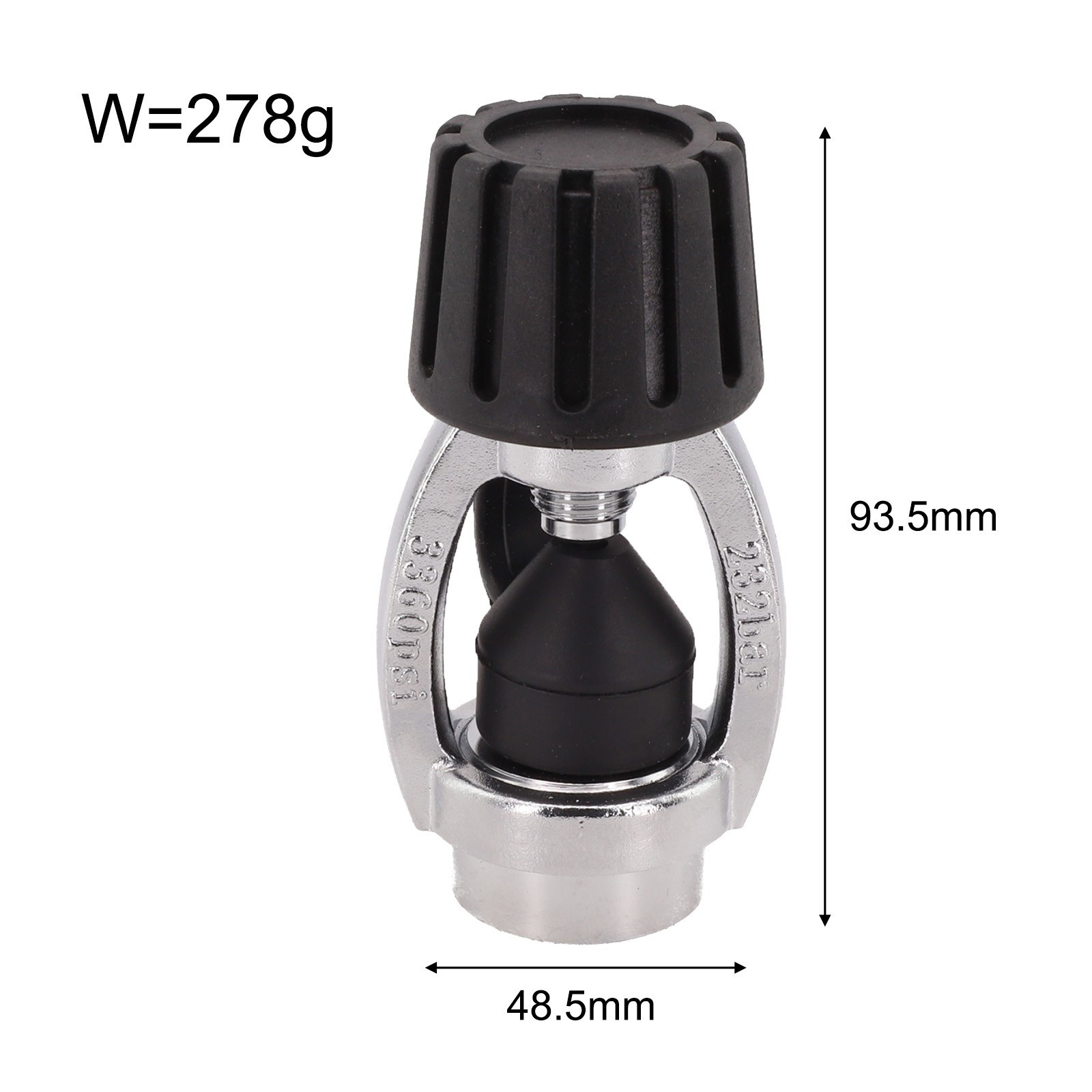 Practical Scuba Adapter Diving Adapter 1 Stage 93.5*48.5mm Brass Black
