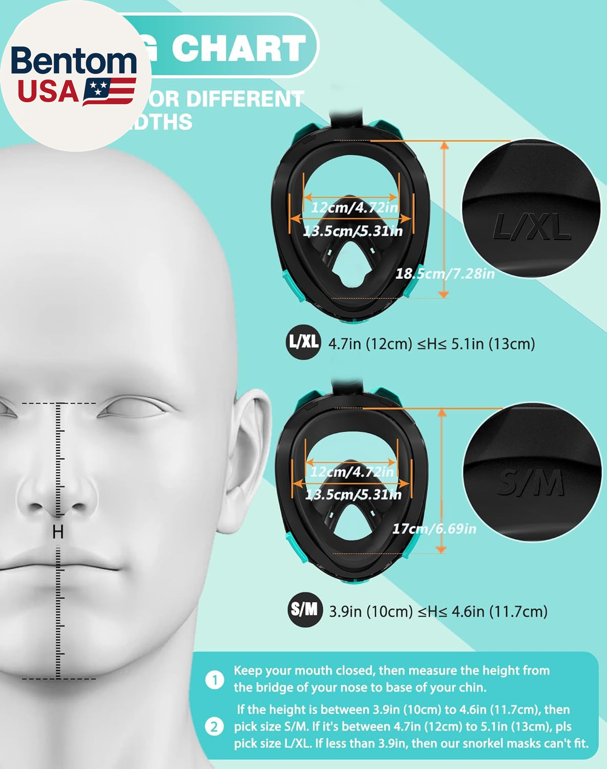 Mask Fins Snorkeling Gear for Adults, Full Face Snorkel Mask & Adjustable Swim F