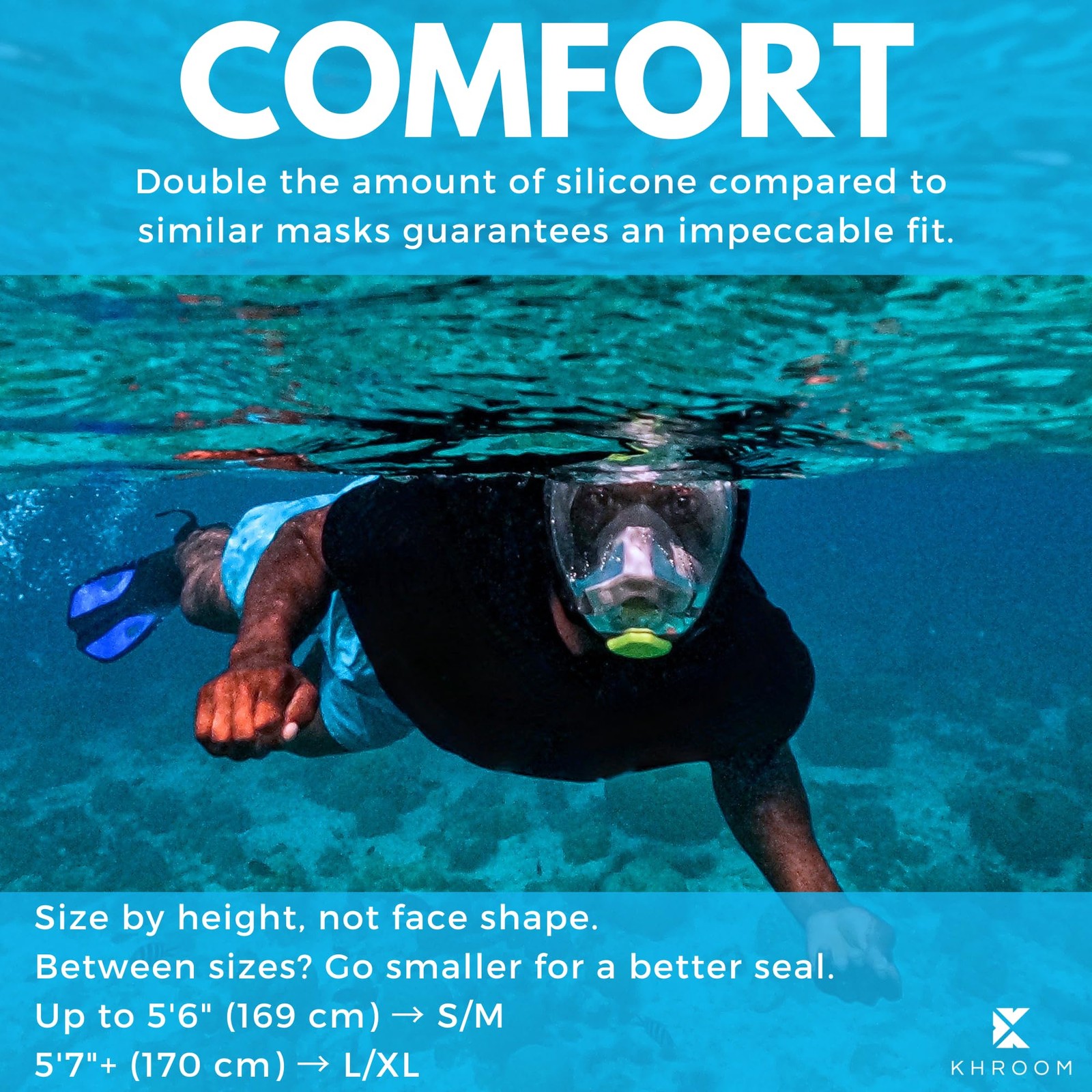Full Face Snorkel Mask Adults | CO2-Safe Snorkeling Mask for Adults | 3X Larg…