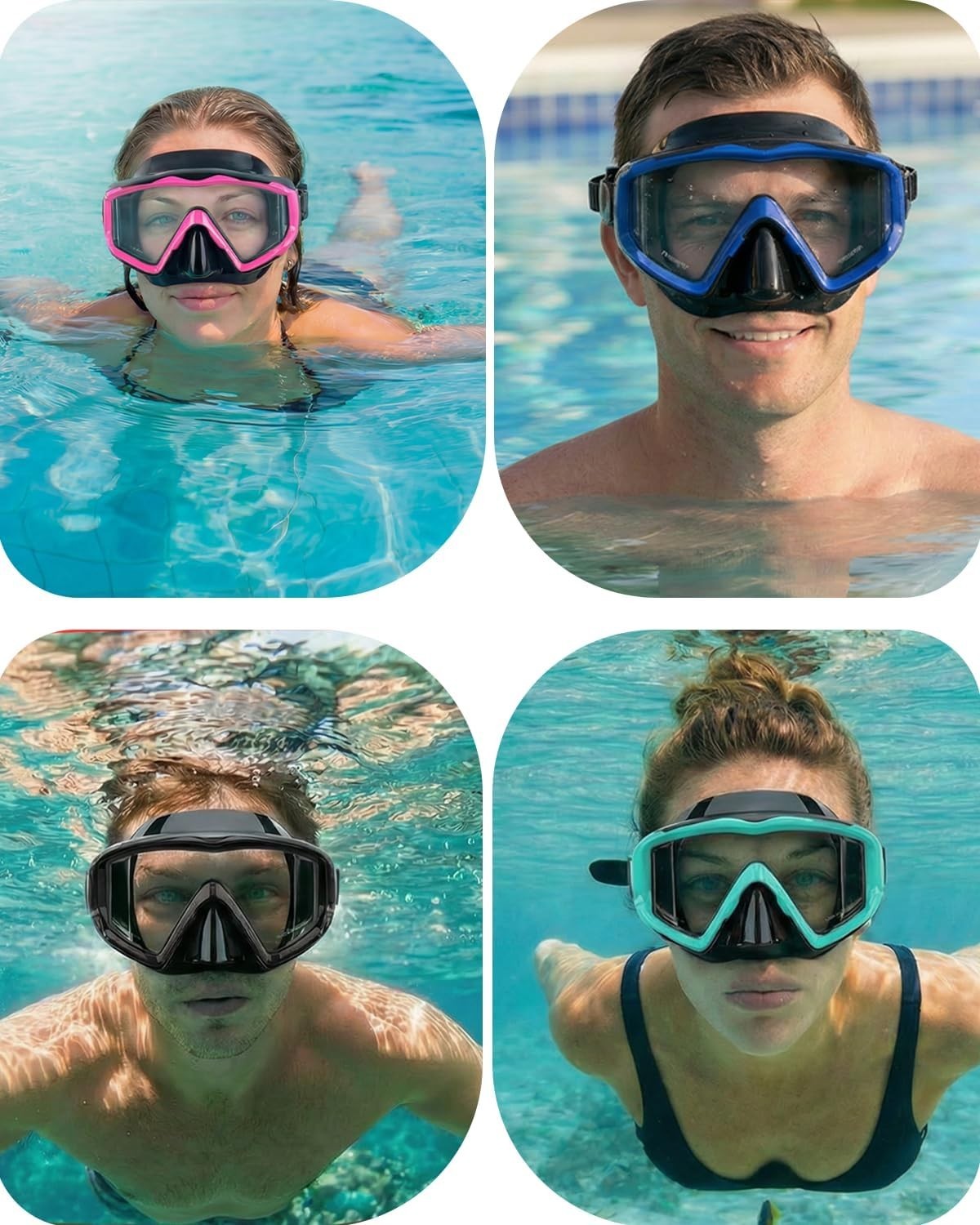 Reinforced Single Lens Diving Mask with Adjustable Strap for Snorkeling Fun