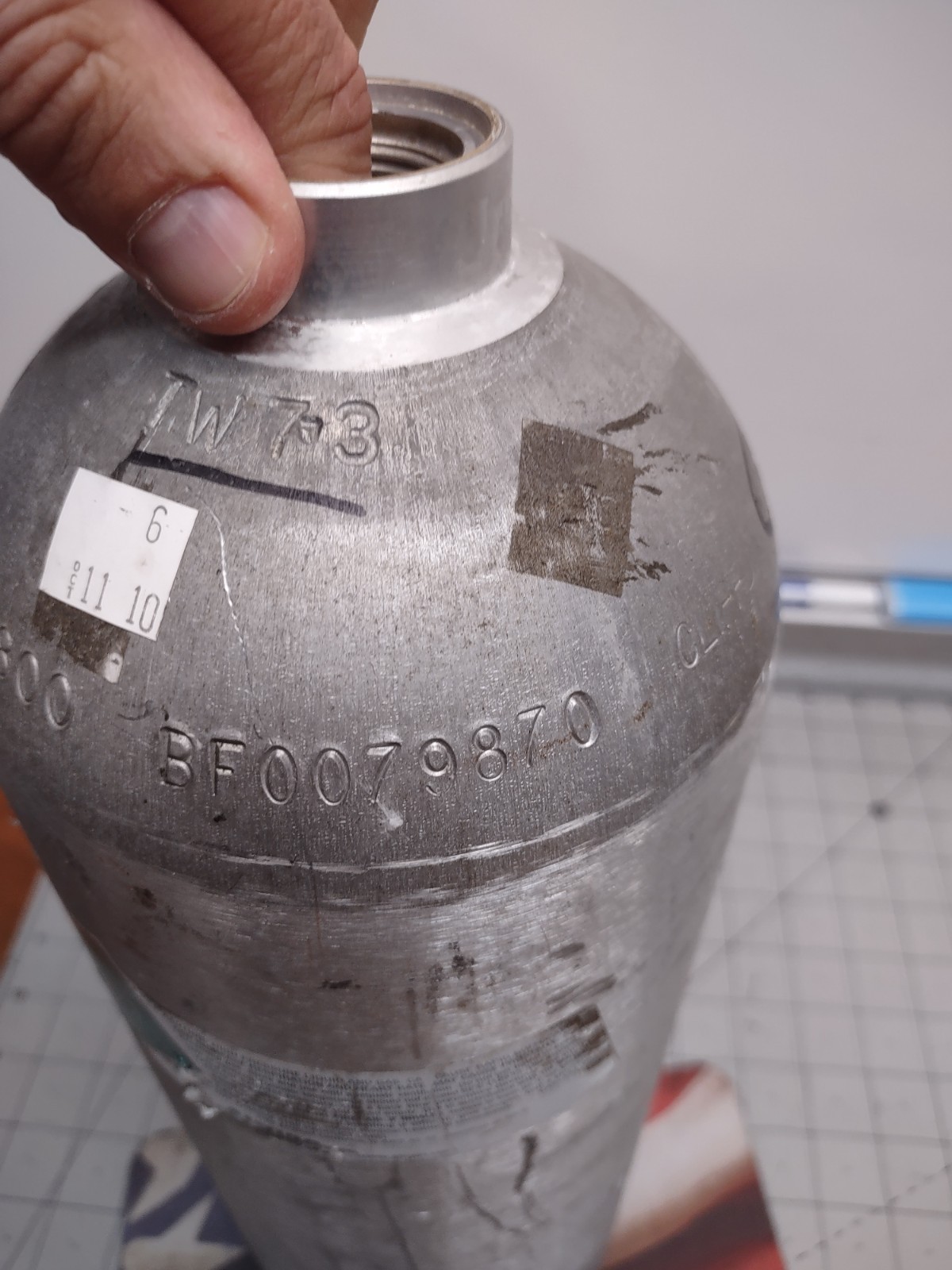 Aluminum Compressed Gas Tank DOT-3AL 1800 PSI Spectrum Gas Cylinder Or Repurpose