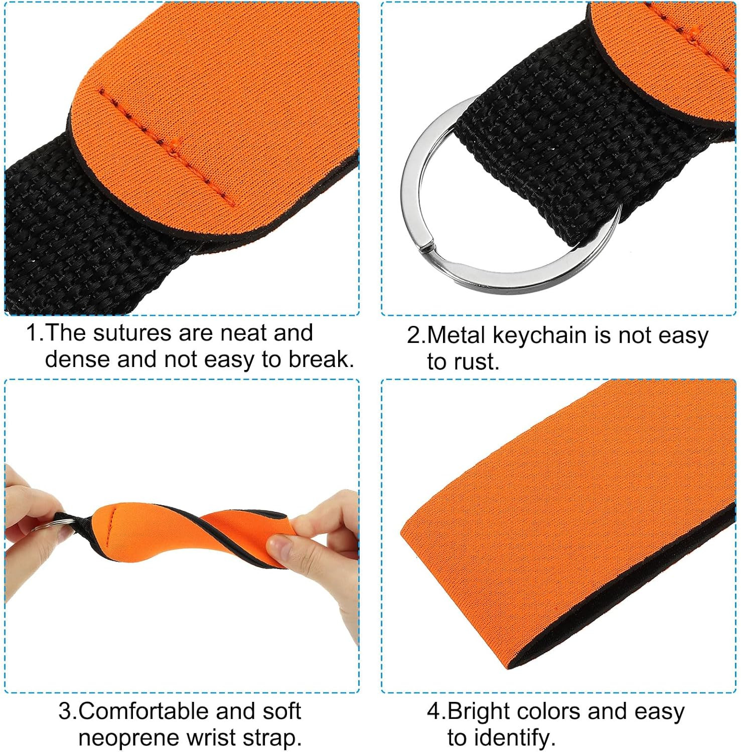 Floating Neoprene Keychain, Waterproof Buoyant Key Ring Sublimation Float Keycha
