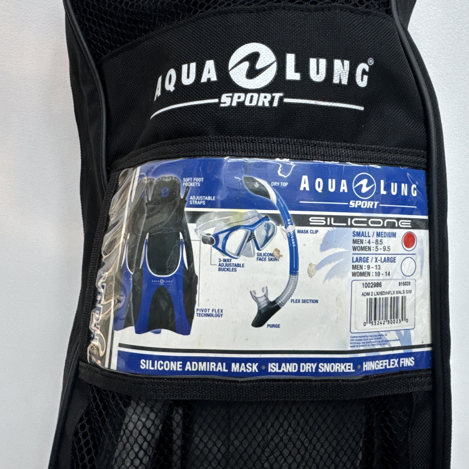New Aqua Lung Sport Set Small/medium Men 4-8.5 Women 5-9.5