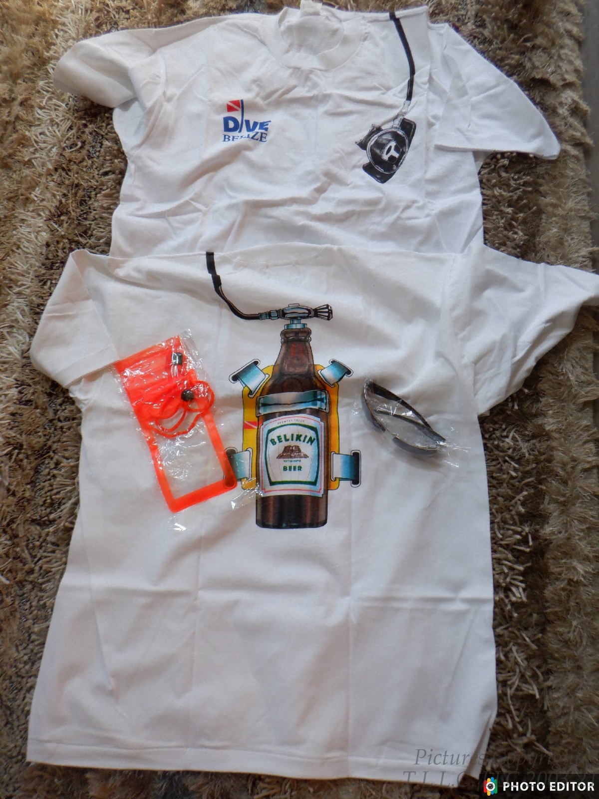 NEW VINTAGE BELIZEAN BEER SCUBA TANK BELIZE DIVE/DIVERS T-SHIRT+2 BONUSES-SZ.=XL
