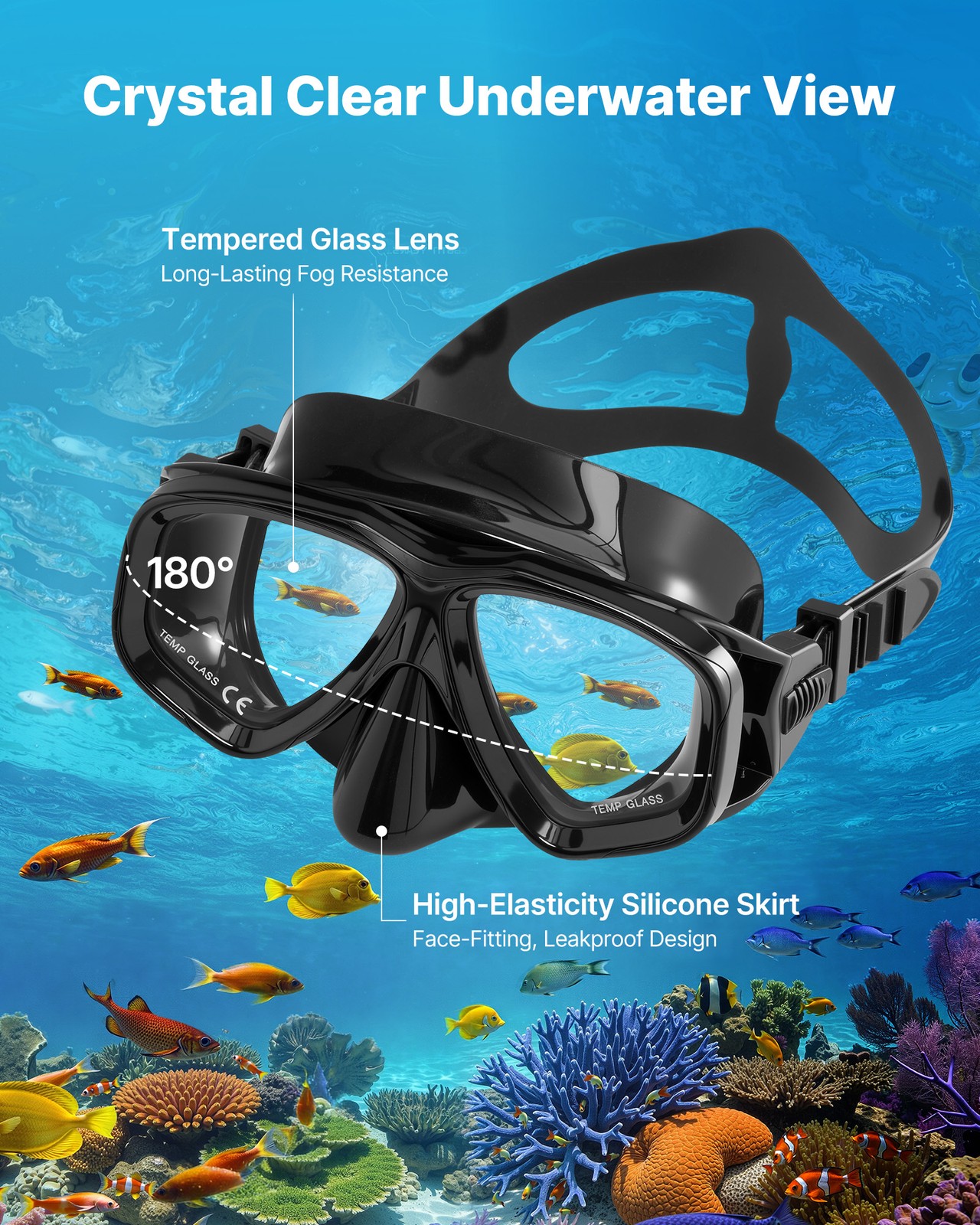 VEVOR Mini Scuba Tank 1L Portable Diving Lung Tank with Adapter & Pump 15-20 min