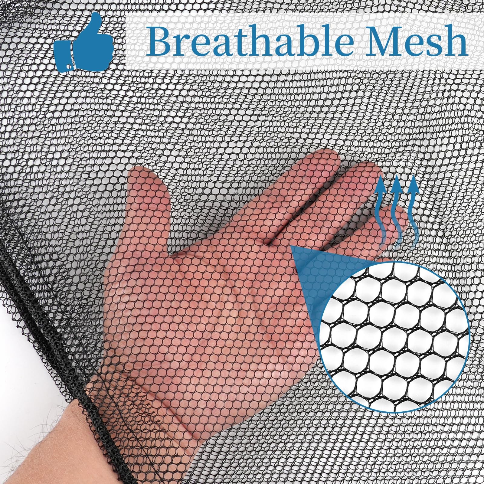 6 Pcs Mesh Bags Drawstring, 14×17 Inch with Lock, Multipurpose Small, Black