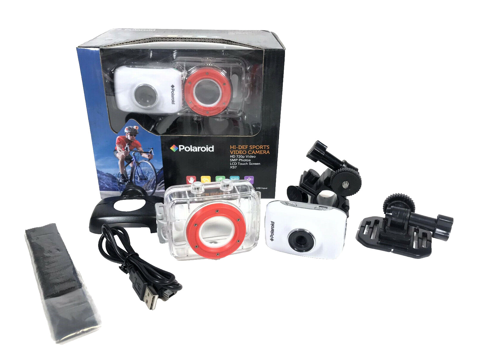 Sports Action Camera Polaroid XS7 HD 720p 5MP Waterproof LCD Touch Screen