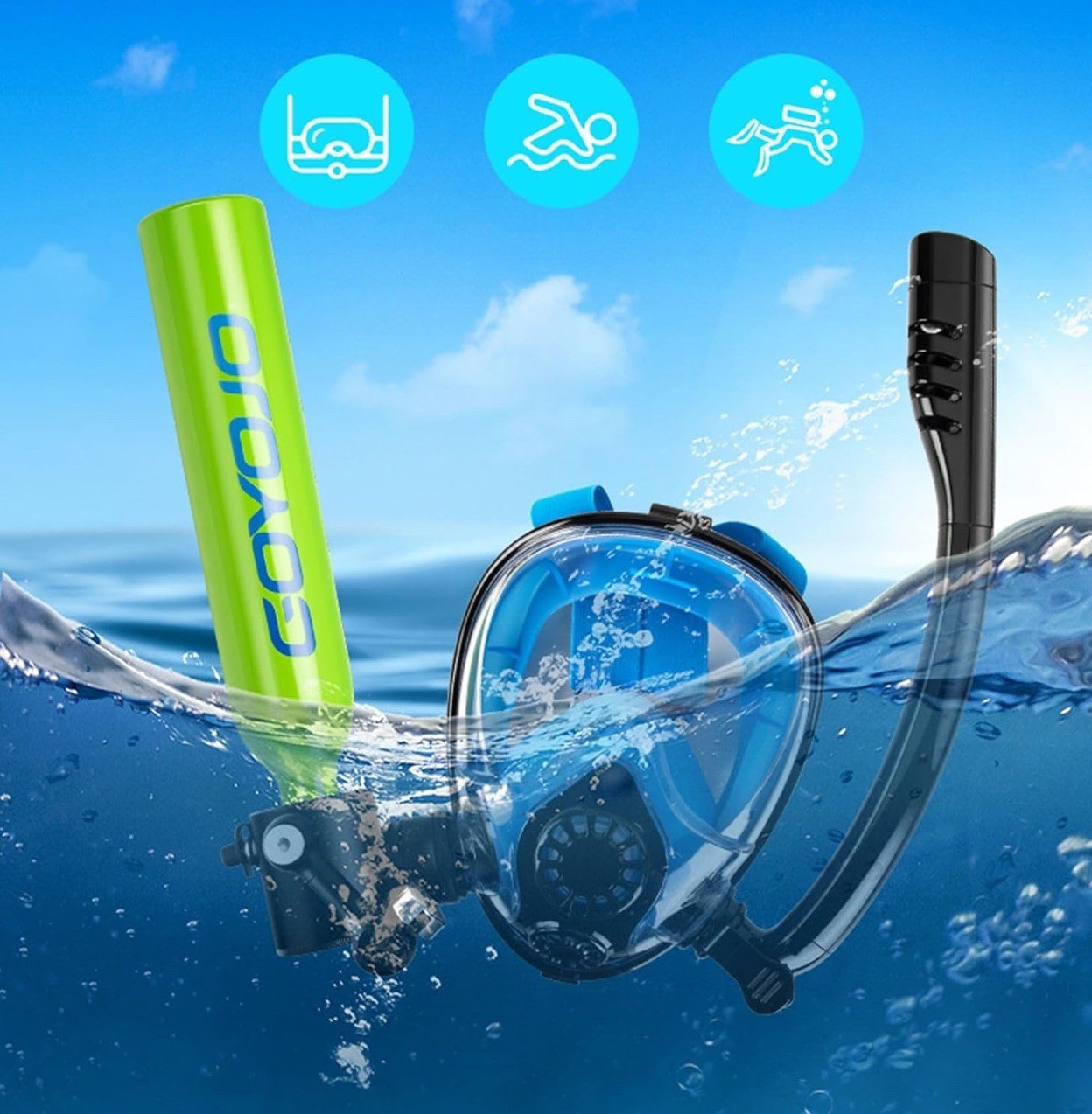 GOYOJO 0.5L Mini Scuba Tank with Snorkel Mask – Portable Underwater Air Supply