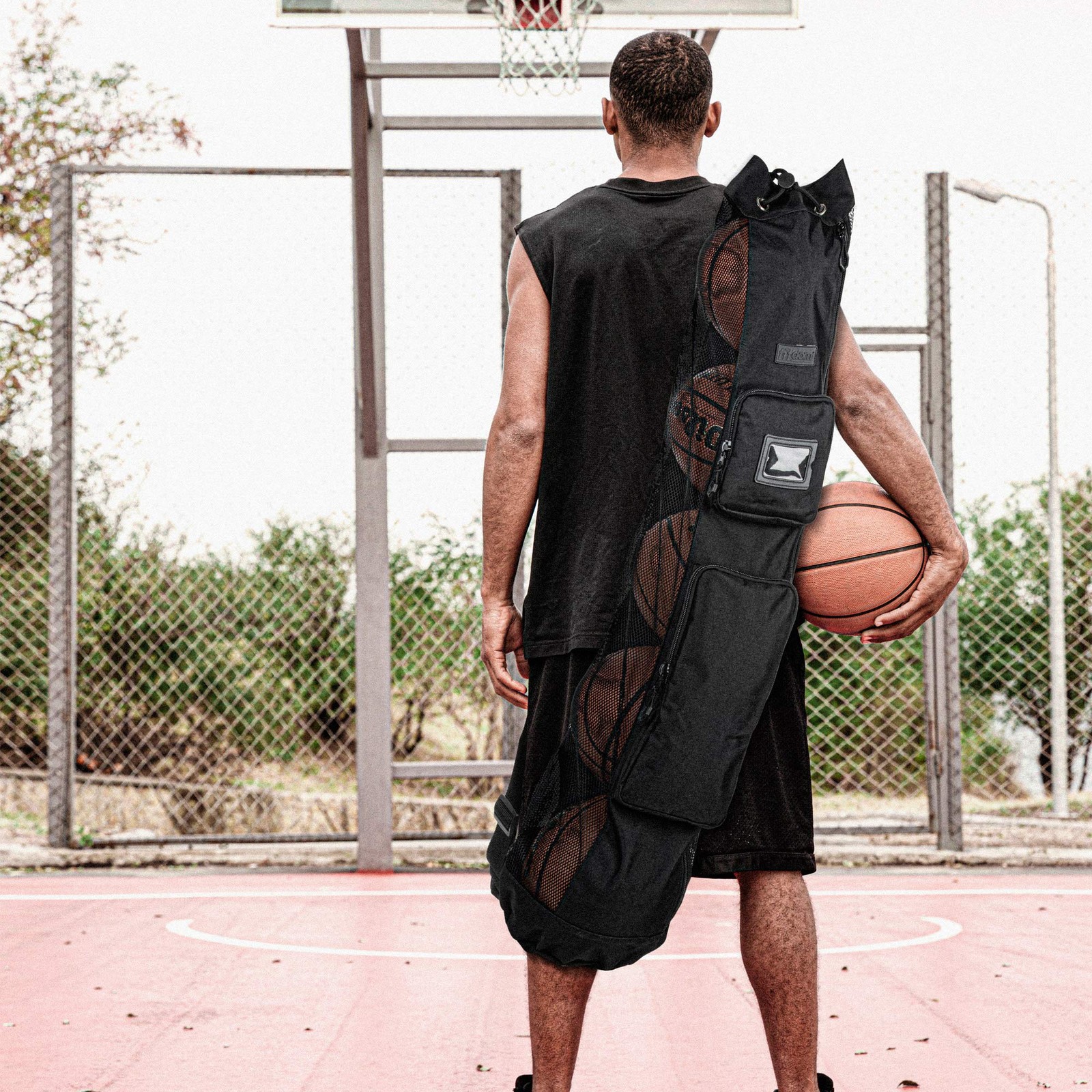 Fitdom Heavy Duty XL Basketball Mesh 9 inches x 9 x 45 inches, Black