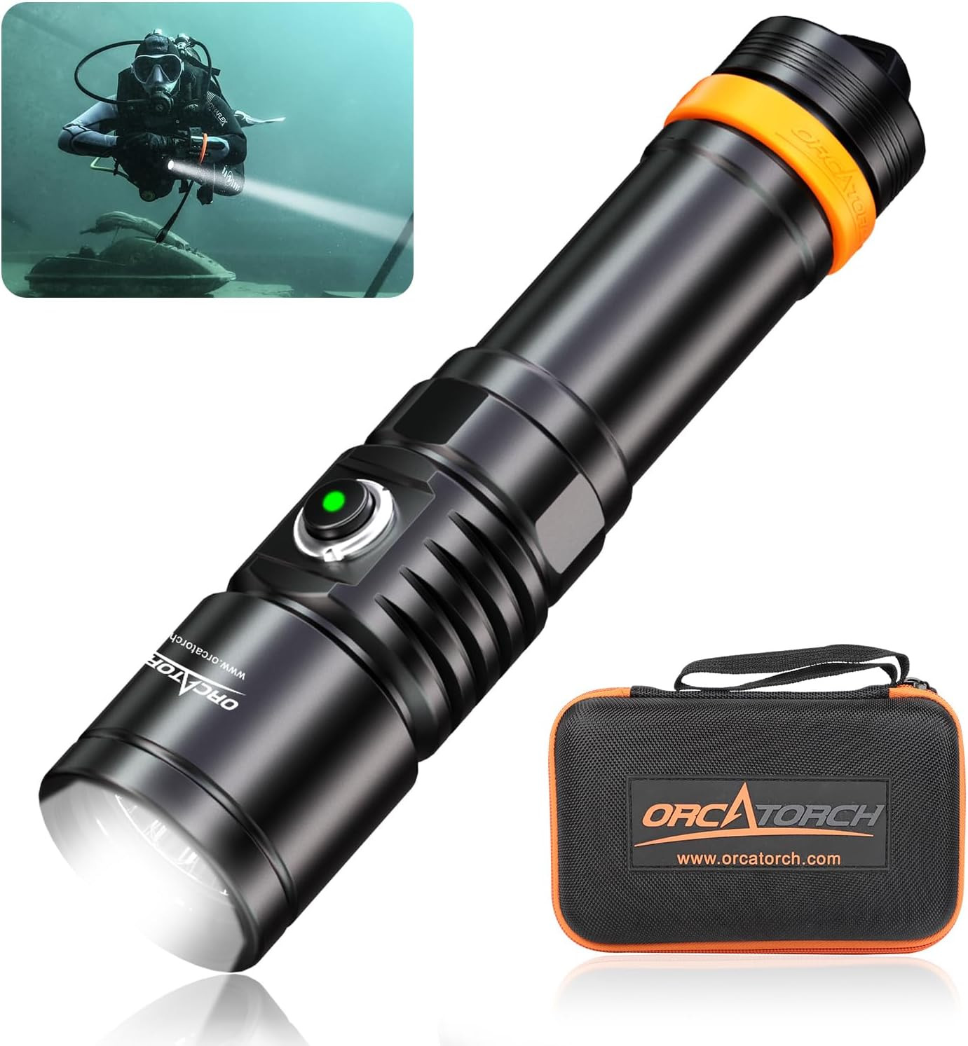 ORCATORCH D710 Scuba Diving Light, 3000 Lumens Super Bright Underwater Flashligh