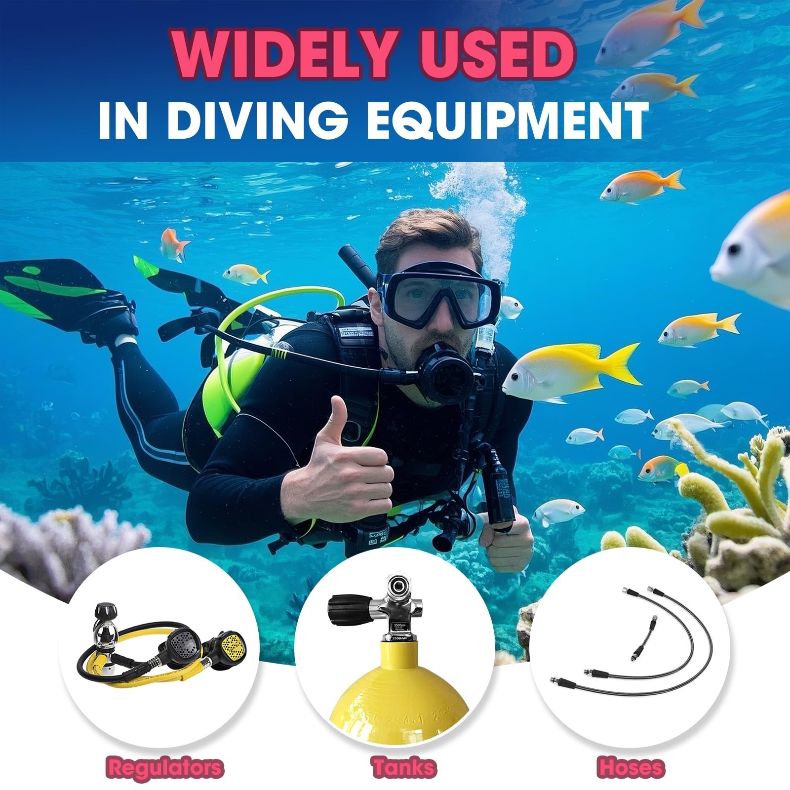 170 Pcs Scuba O Ring Kit, FKM90 Diving O-Rings & Stainless Steel Pick Set for Ta