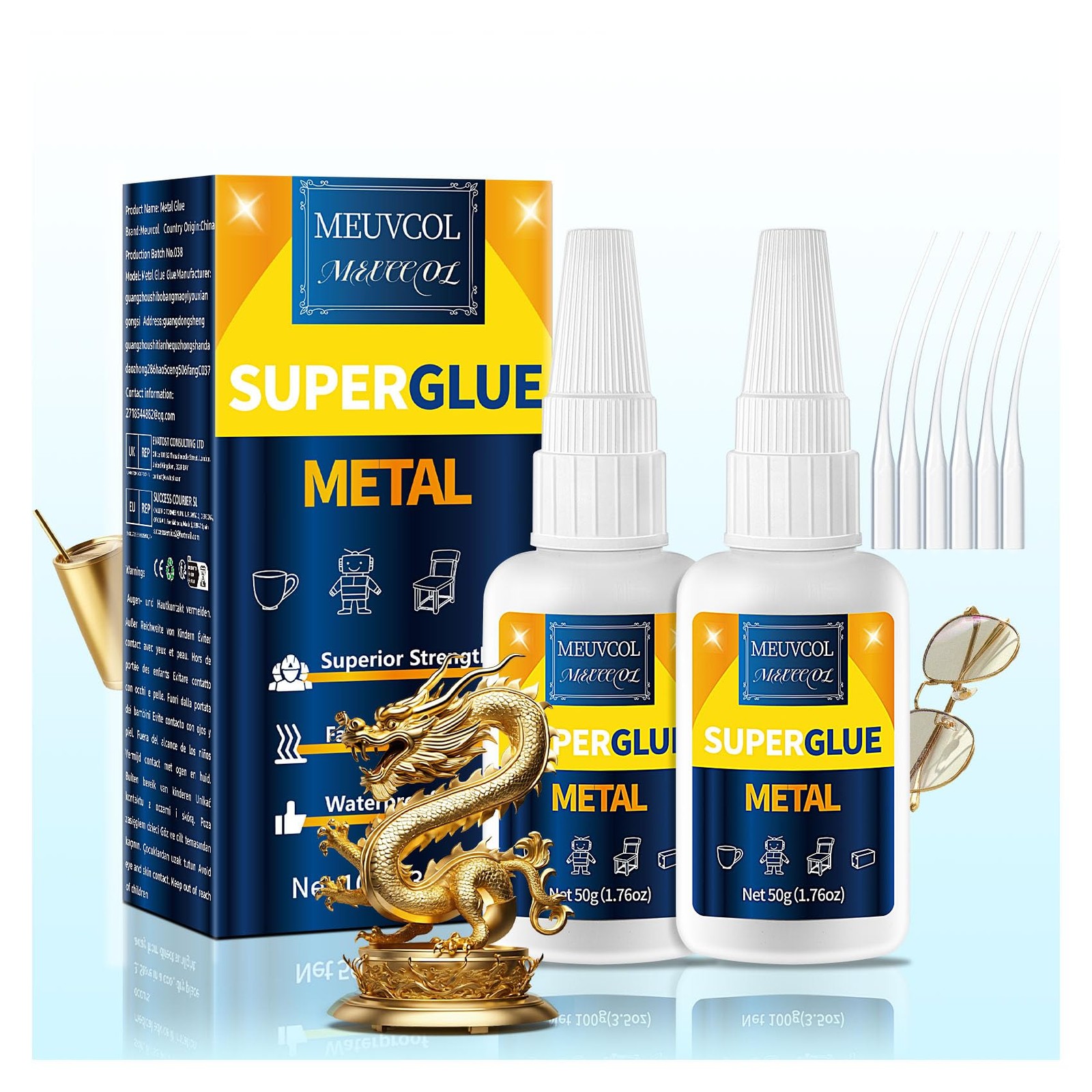 Meuvcol Metal Glue 100g – Heavy Duty Super for Metal, 100g, lear