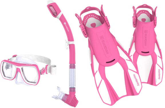 Guardian Monterey Pro Scuba & Snorkeling Frameless Silicone Pink Dive Mask Set
