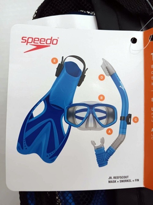 NWT Speedo Dive Junior Exploration Set S/M Jr Reefscout Mask Snorkel Fin Set