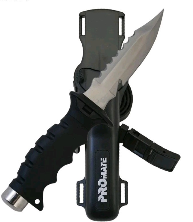 Promate Barracuda Stainless Steel Sharp Tip Scuba Dive Diving Snorkeling Knife