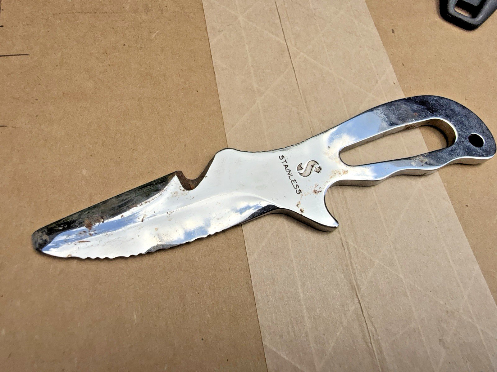 Vintage Scuba Pro Small Stainless Steel Knife With Sheath Made In Italy