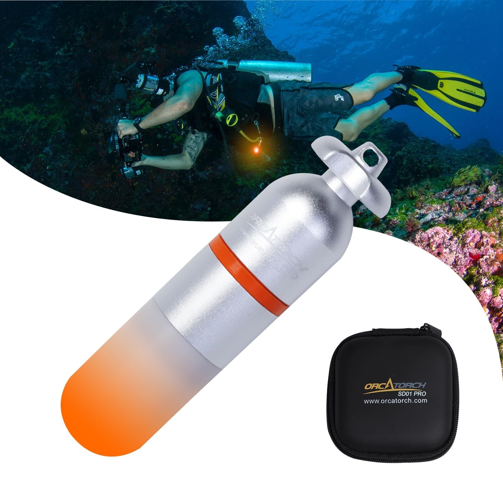 ORCATORCH SD01PRO Upgraded Bright Dive Signal Light, Submersible Beacon Mini …