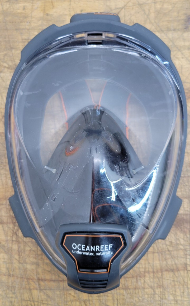 Ocean Reef ARIA QR+ Full Face Snorkeling Mask, Black-Orange, Medium – USED