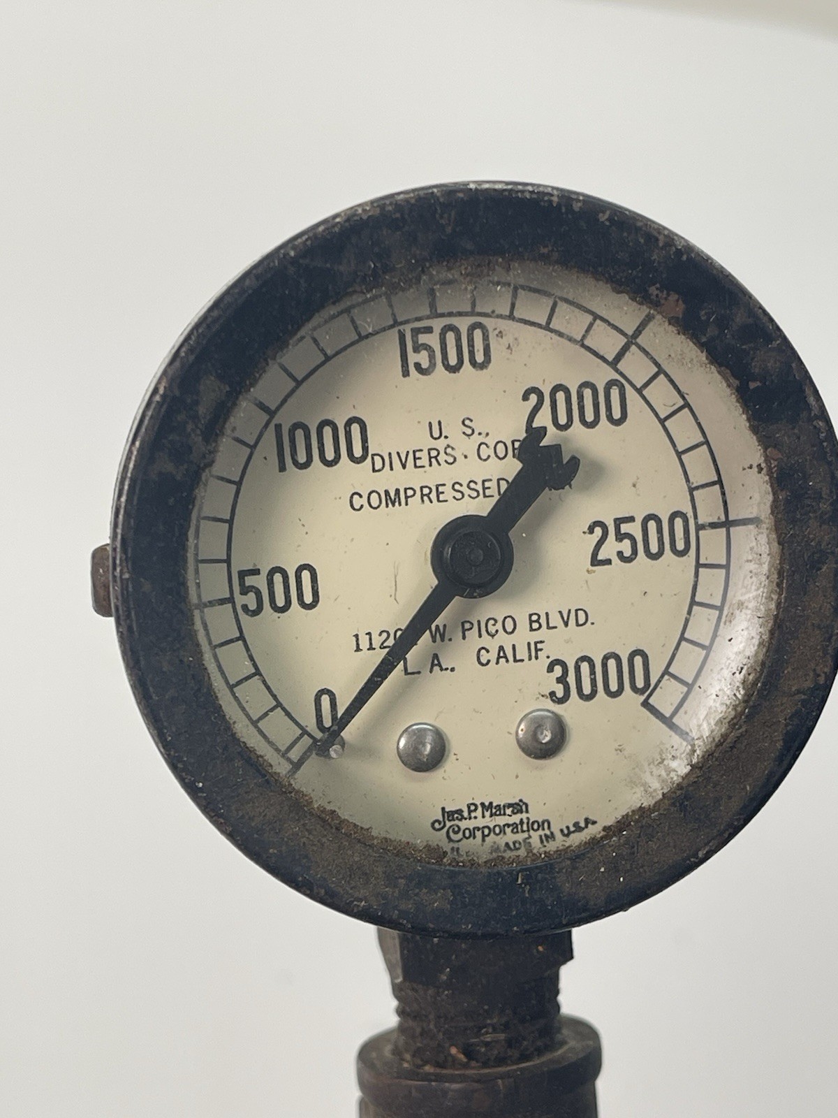 Antique US Divers Scuba Pressure Testing Gauge Brass/Metal