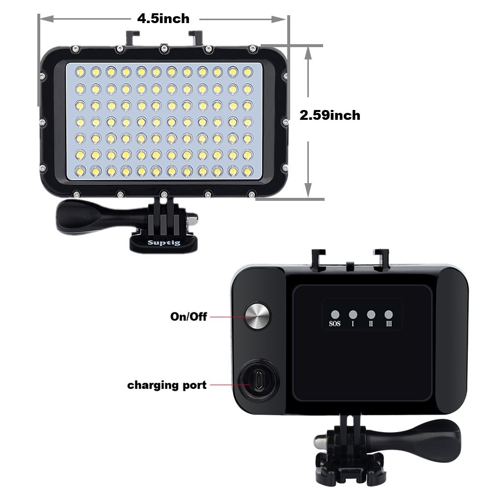 «84 LED Waterproof Dive Light for GoPro, Canon, Nikon, Sony, and More»