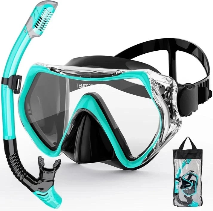 Scuba Diving Mask Tempered Glass Lens Swim Goggles Snorkeling Panoramic View