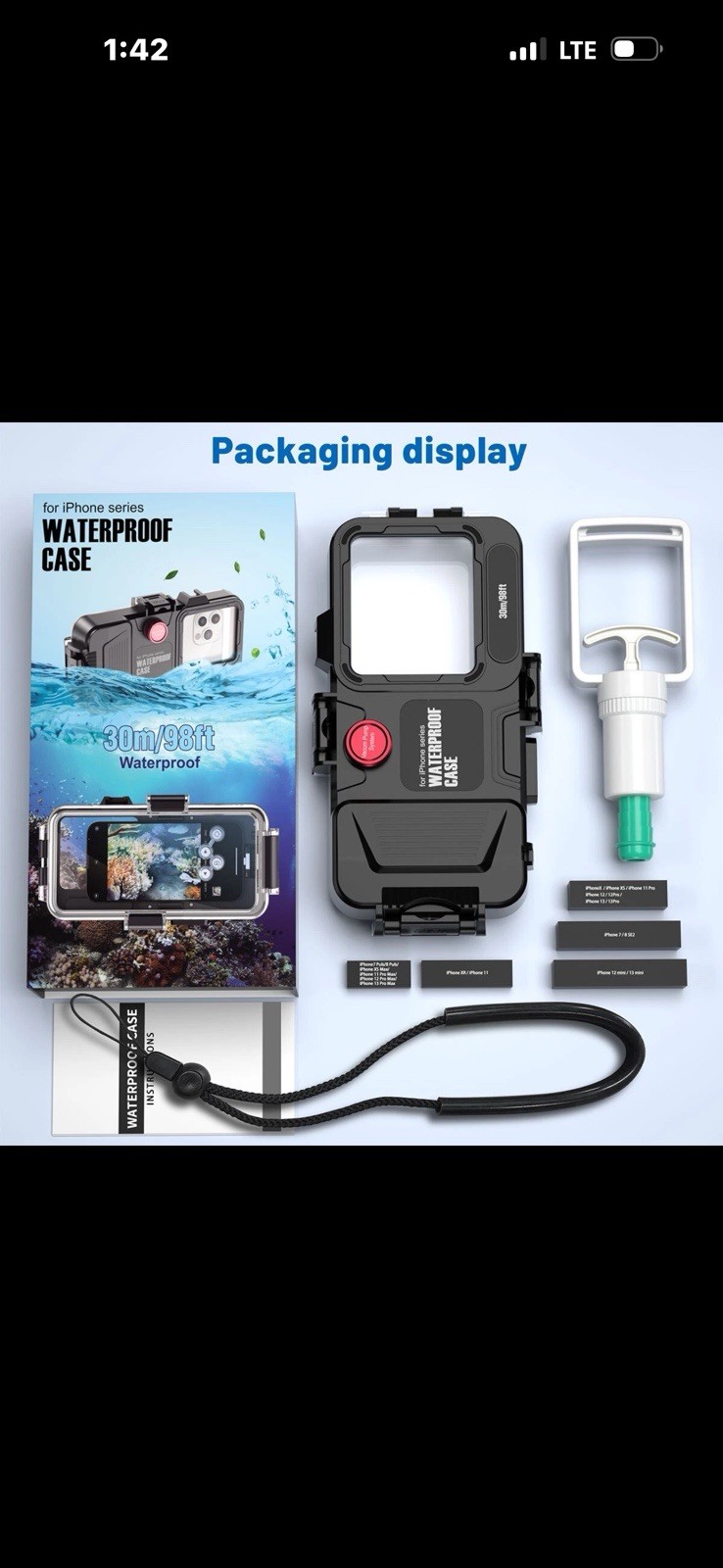 98FT Waterproof Underwater Photography Diving Case For Apple iPhone Series 7-14