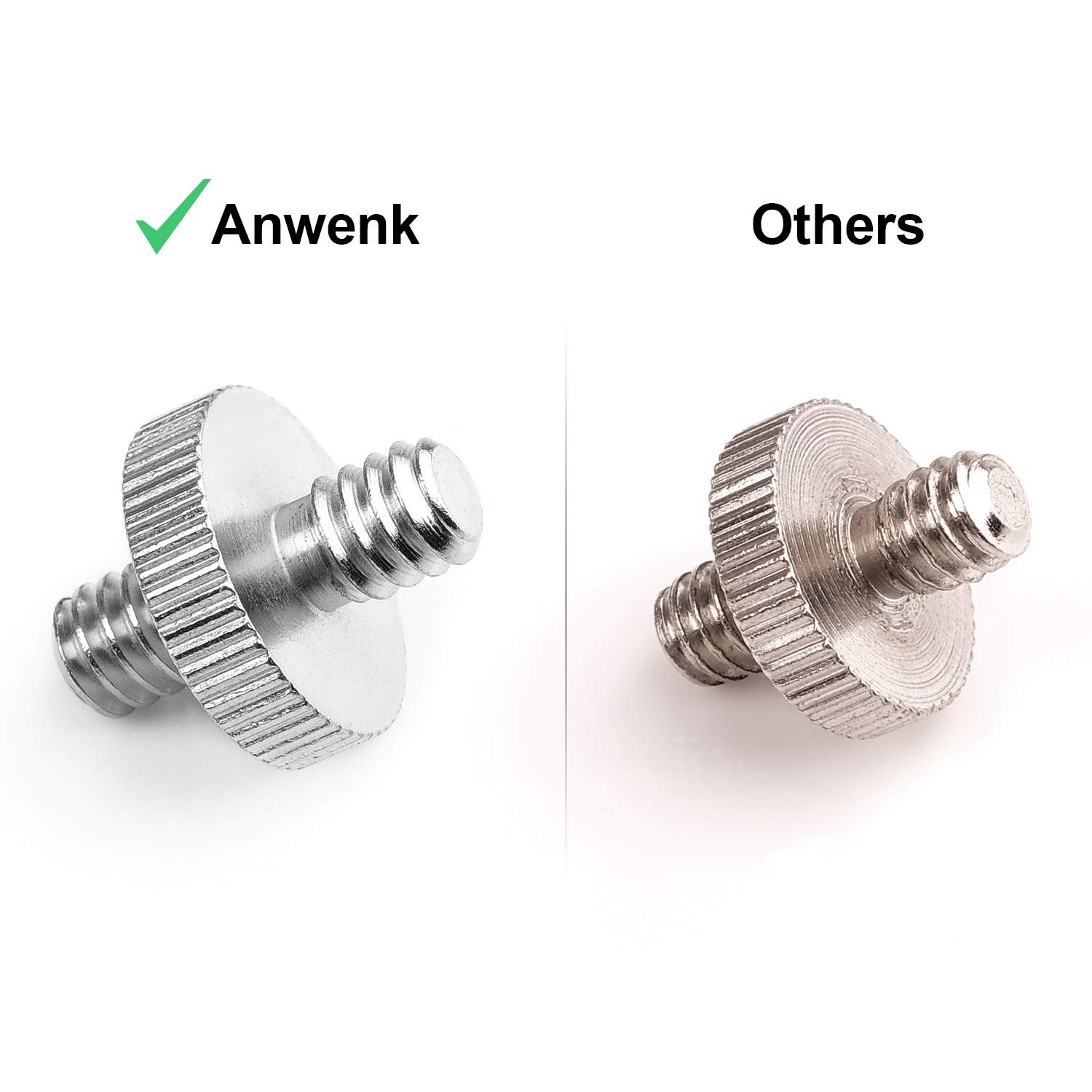 Anwenk Standard 1/4″-20 Male to Threaded Tripod 1/4-1/4 Screw 5P