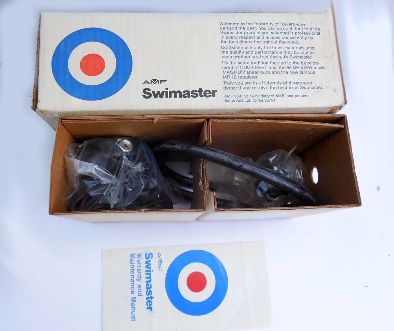 1970’s AMF SWIMASTER MR 12 SINGLE HOSE REGULATOR – NEW IN THE ORIGINAL BOX!
