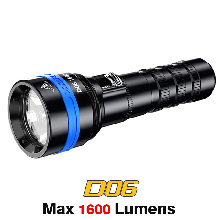 XTAR D06 1600 Lumen LED Force Beam Magnetic Scuba Diving Flashlight Torch