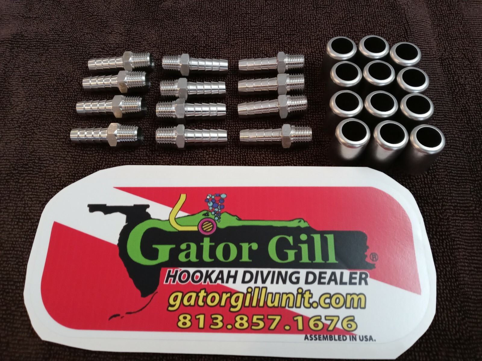Scuba Stainless hose barb kit 24 pc MAKE DIVE HOSE ENDS LIKE A PRO