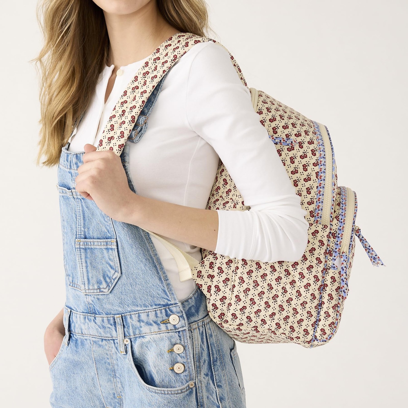 Vera Bradley Women’s Premium Cotton Bancroft Backpack, One Size, Rachel Ditsy