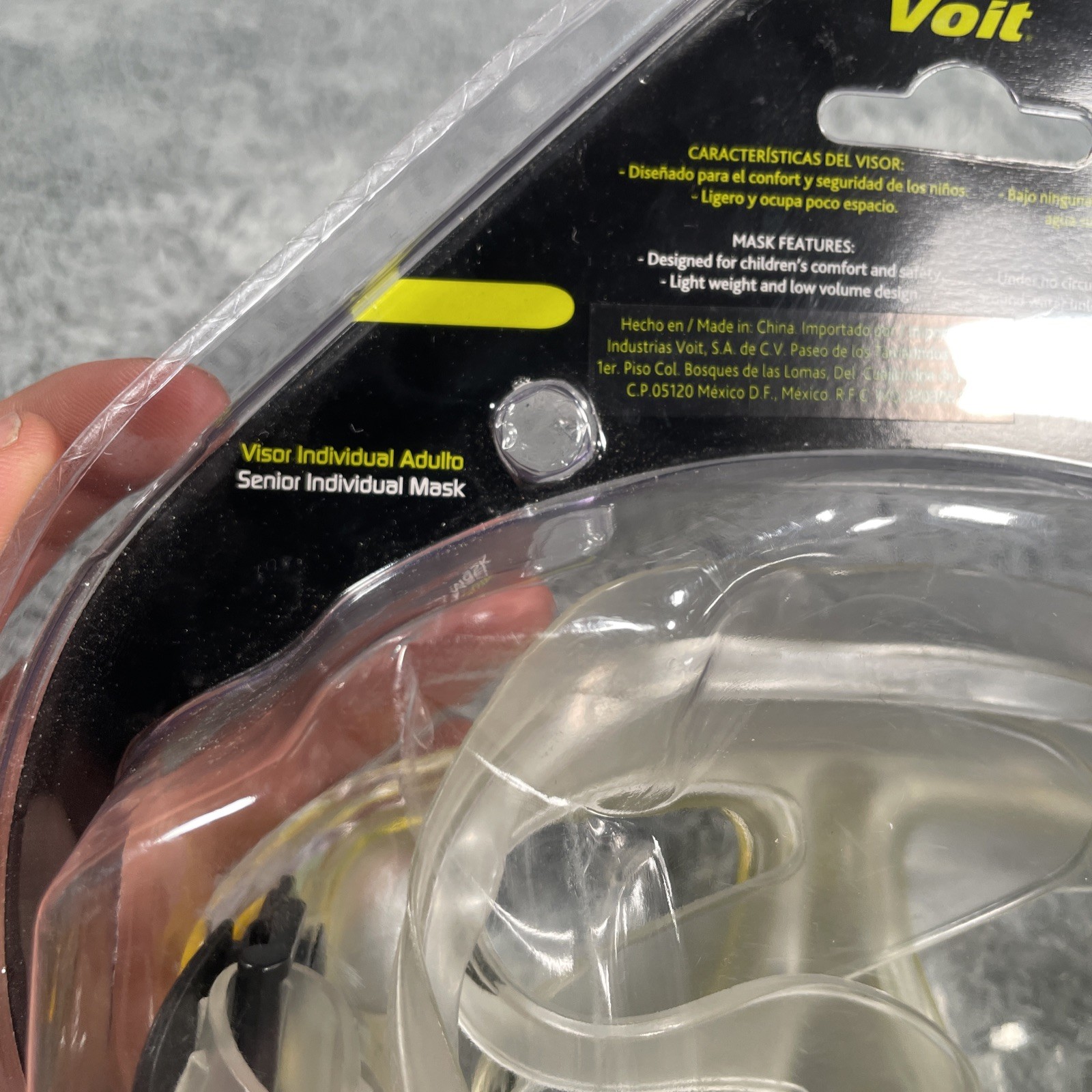Voit Tempered Glass Lens Diving Goggles Scuba Swim Mask Yellow NEW SEALED