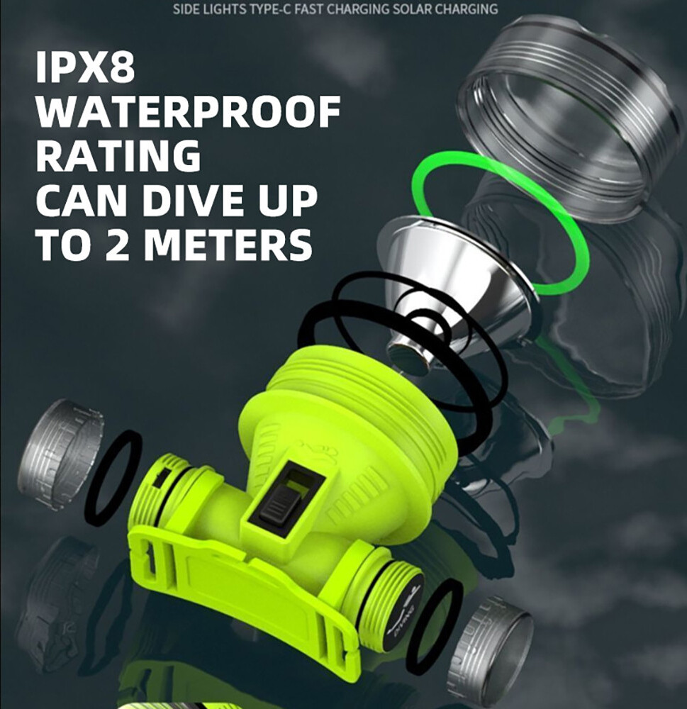 Diving Flashlight LED Waterproof Light Head Light Underwater Photo Fill Light