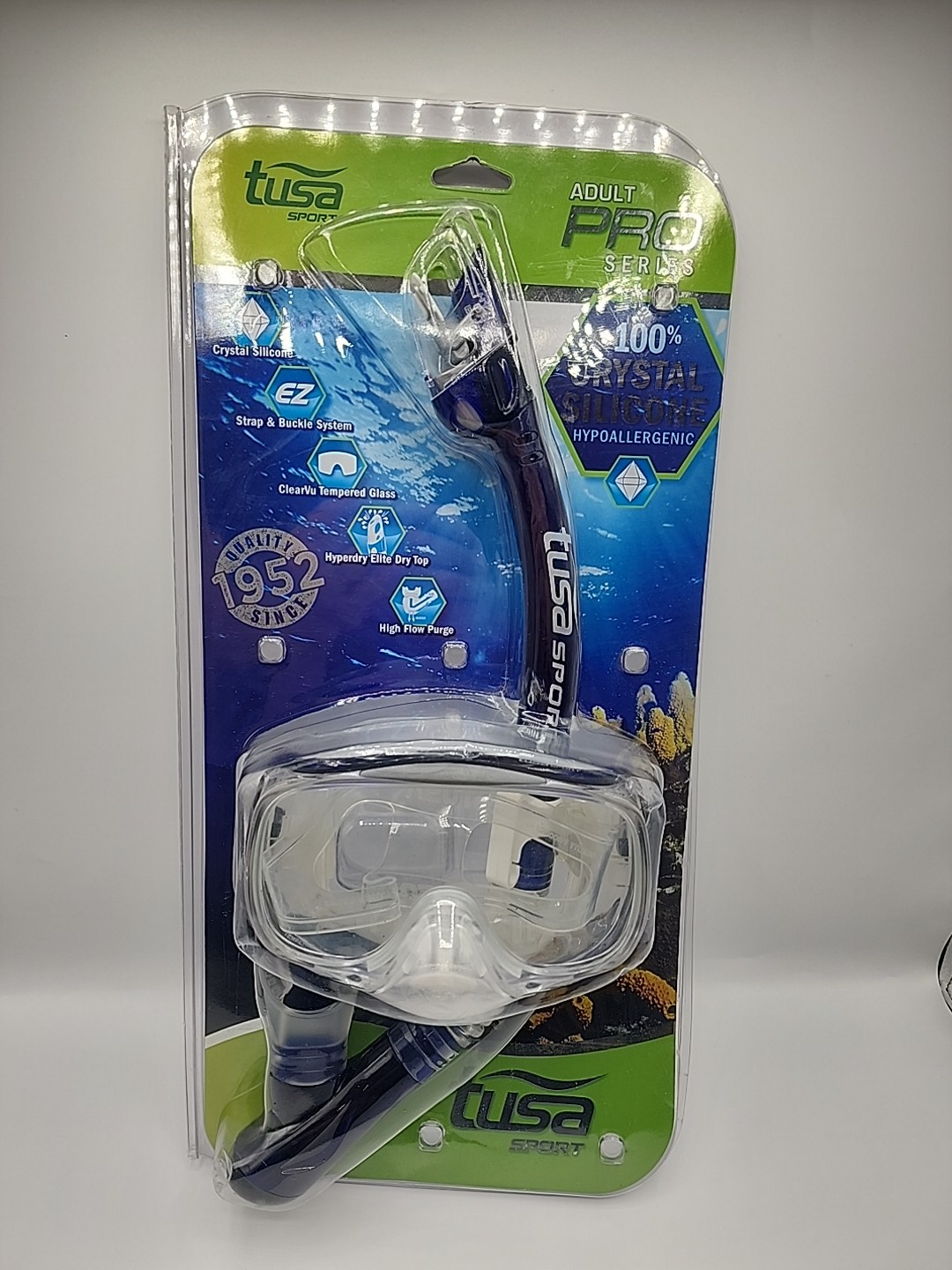 Tusa Sport Pro Series Imprex 3D Blue Kapalua Snorkel Mask Combo Blue UCT3325CBL