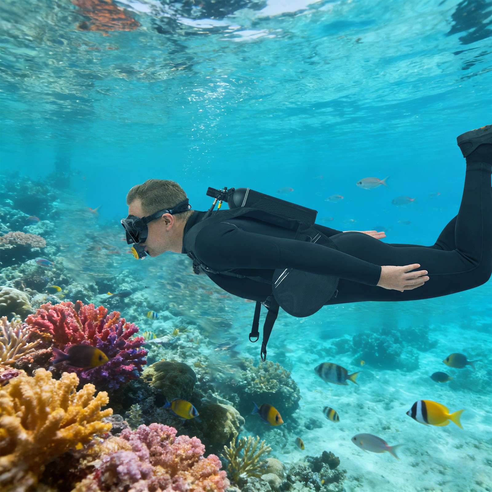 2 L Scuba Tank Kit Underwater Diving Tank Kit Lung Tank for Diving Entertainment