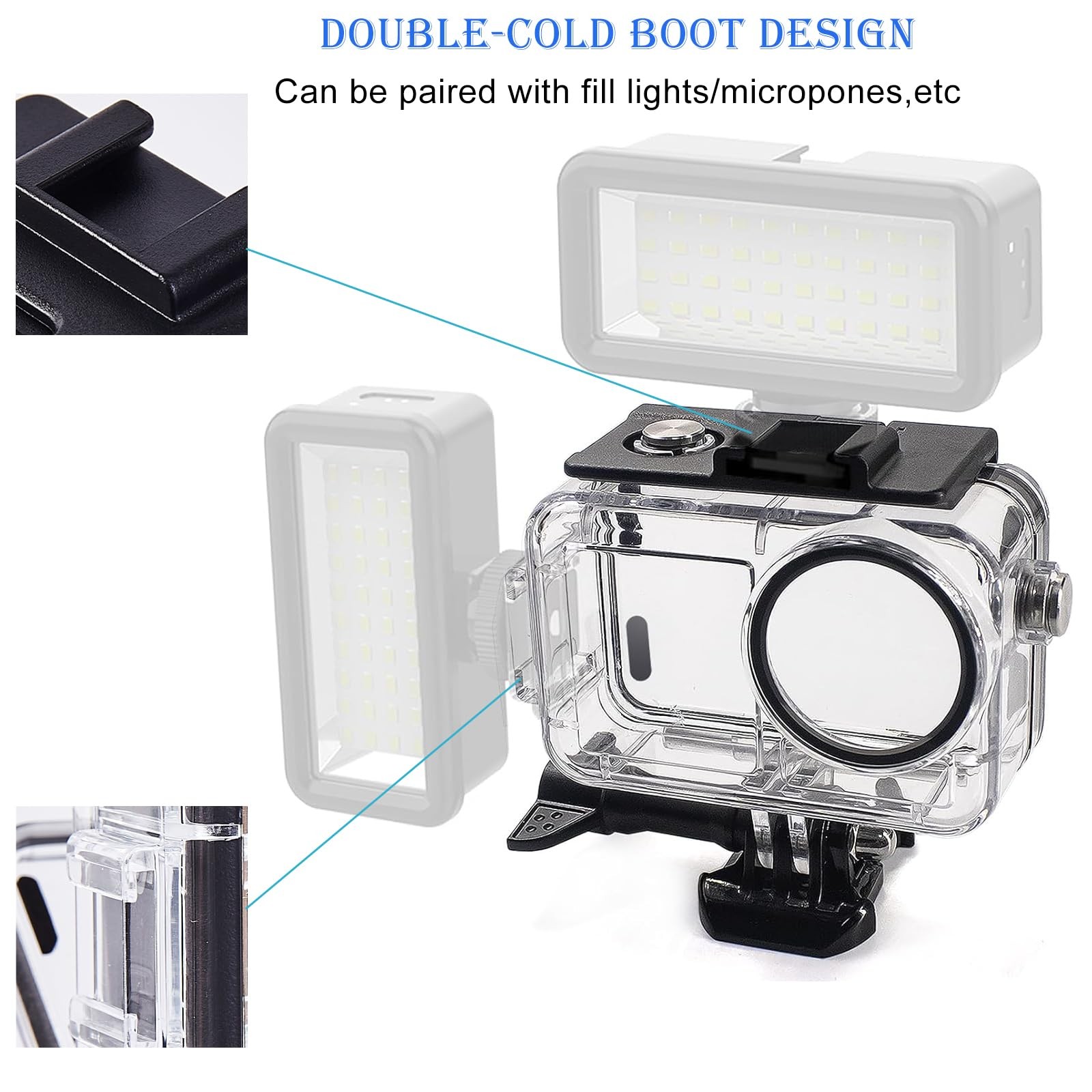 UnisonPet Waterproof Case for DJI Osmo Action 5 Pro/4/3 with 3 Pack black