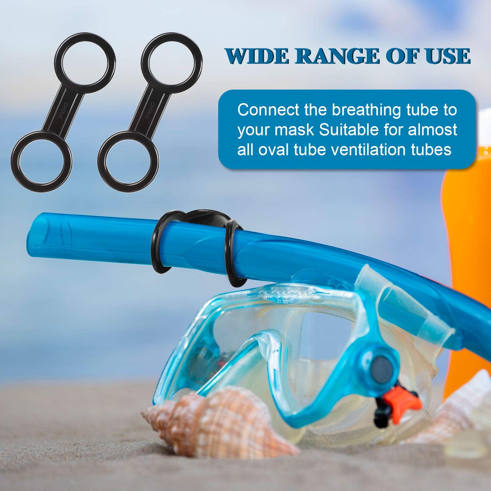 Weewooday 12 Pieces Scuba Diving Snorkel Keeper Silicone Snorkel Clip for Mas…