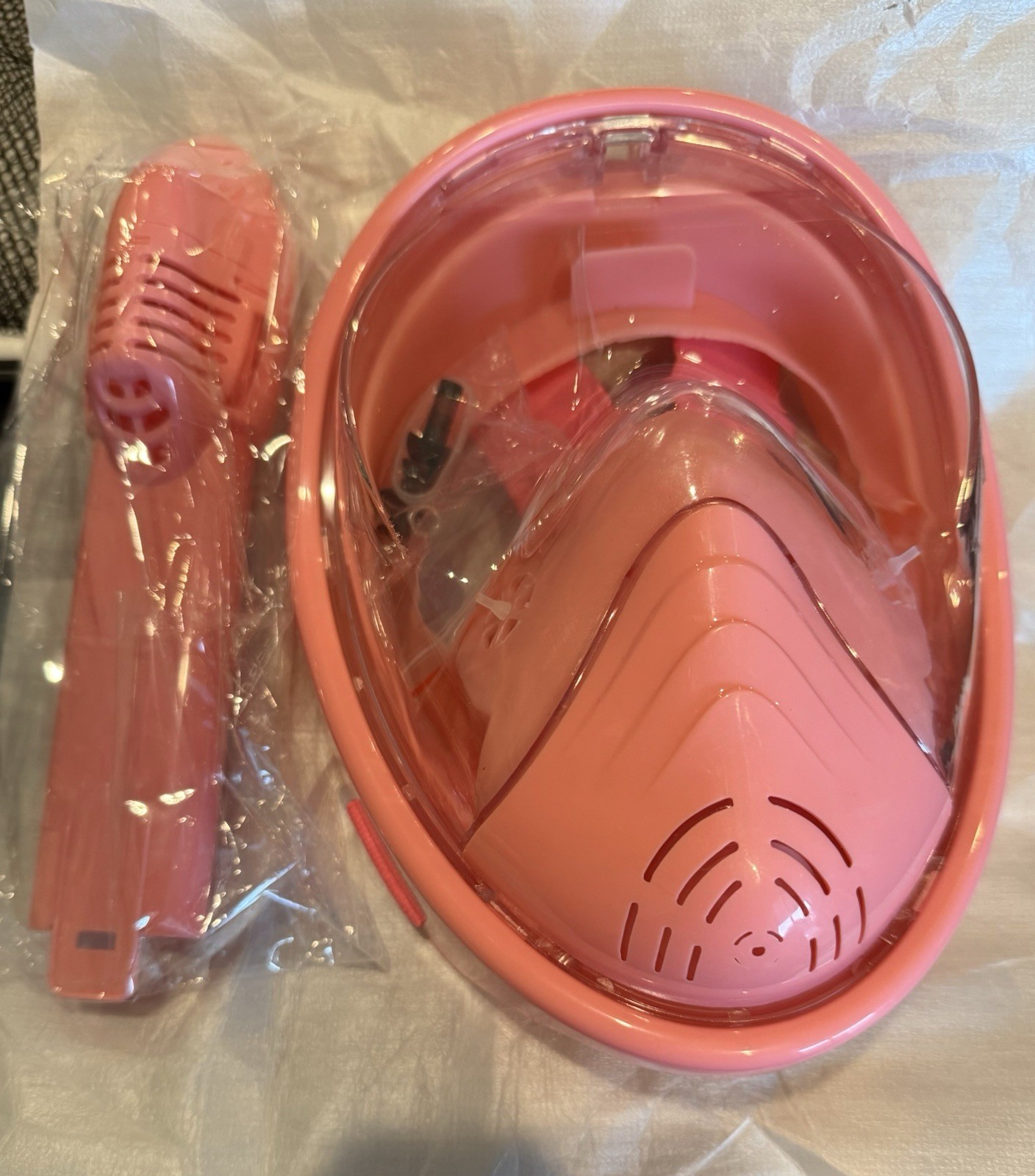 Full Face Snorkel, Anti-Fog, 180 Pano, Detachable Camera Mount Pink L/XL – A0063