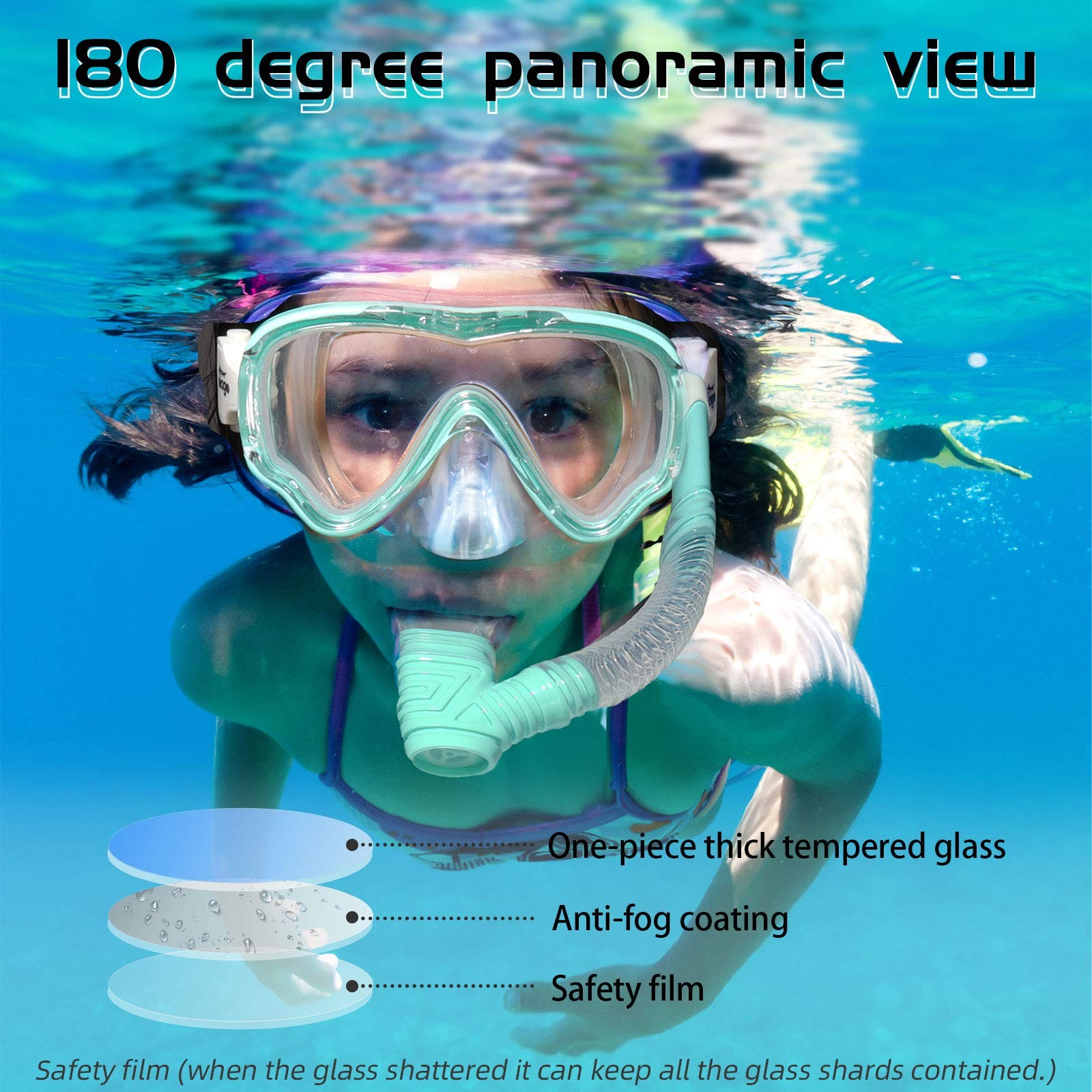 Seago Swim Mask Swimming Goggles for Kids Boys Girls Toddlers Youth 1, Green
