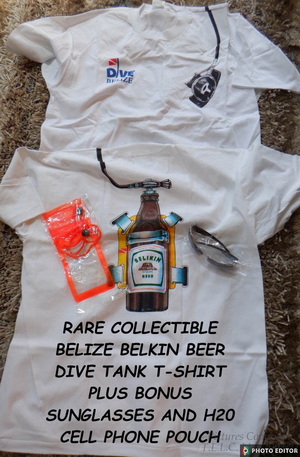 NEW VINTAGE BELIZEAN BEER SCUBA TANK BELIZE DIVE/DIVERS T-SHIRT+2 BONUSES-SZ=XXL
