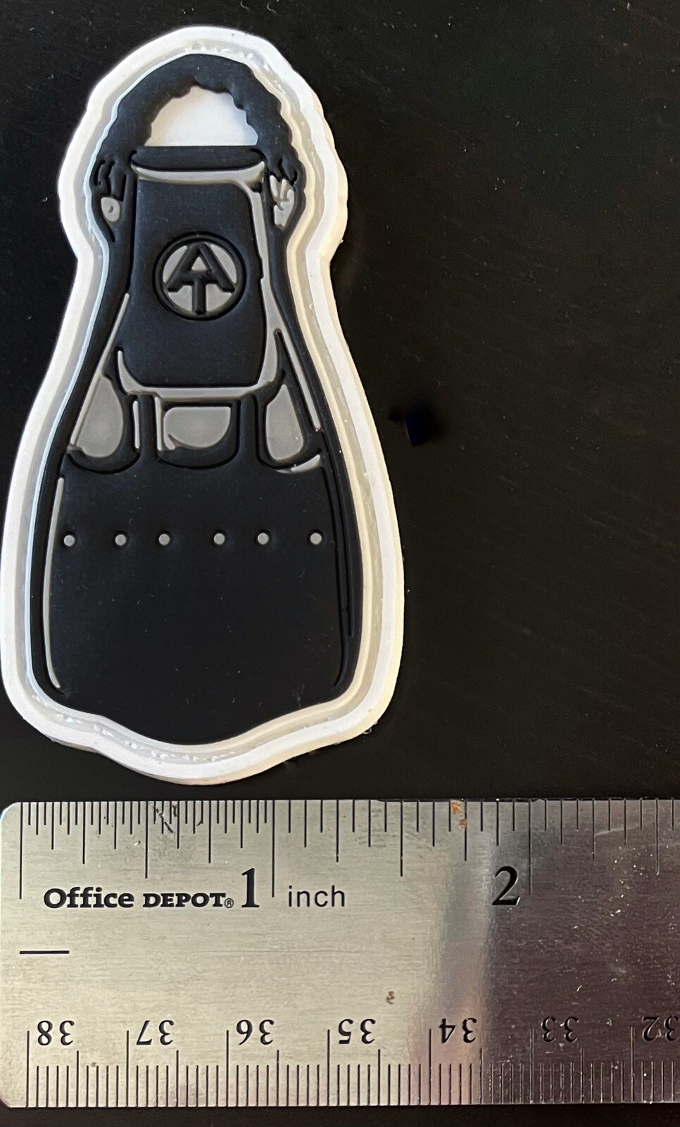Swim Fin PVC Morale patch, 3 inch Hook & Loop Attachment, Scuba Jet Rocket